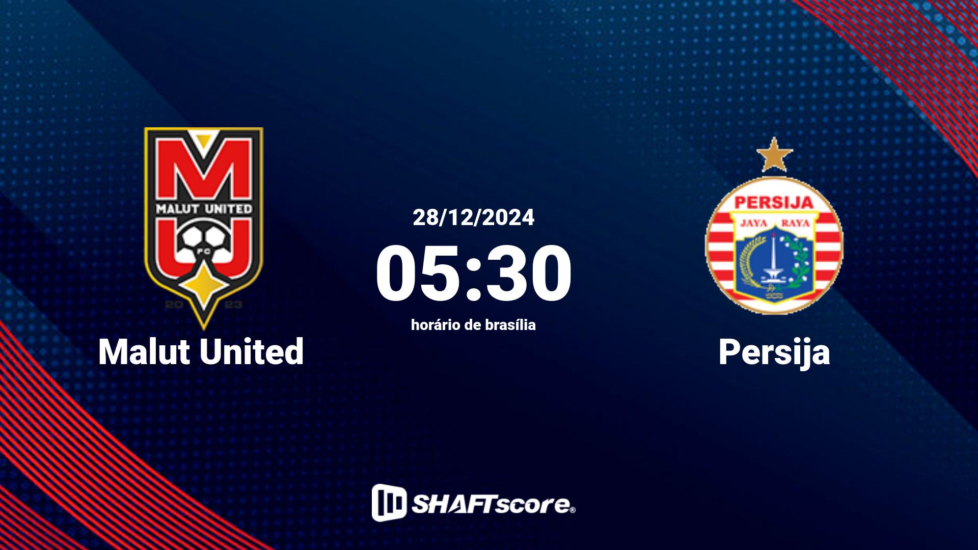 Estatísticas do jogo Malut United vs Persija 28.12 05:30