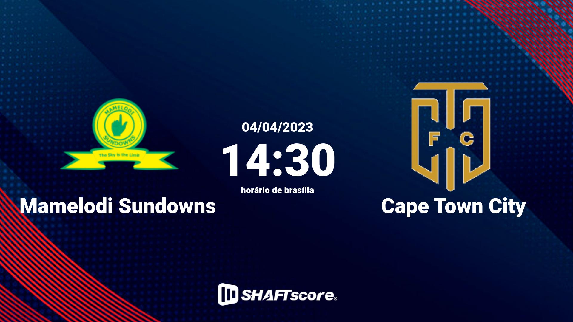 Estatísticas do jogo Mamelodi Sundowns vs Cape Town City 04.04 14:30