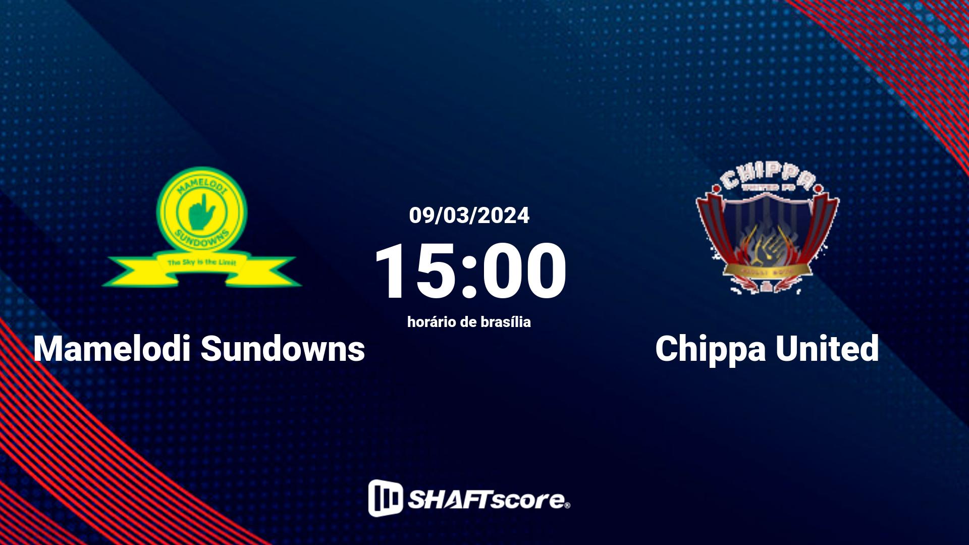 Estatísticas do jogo Mamelodi Sundowns vs Chippa United 09.03 15:00