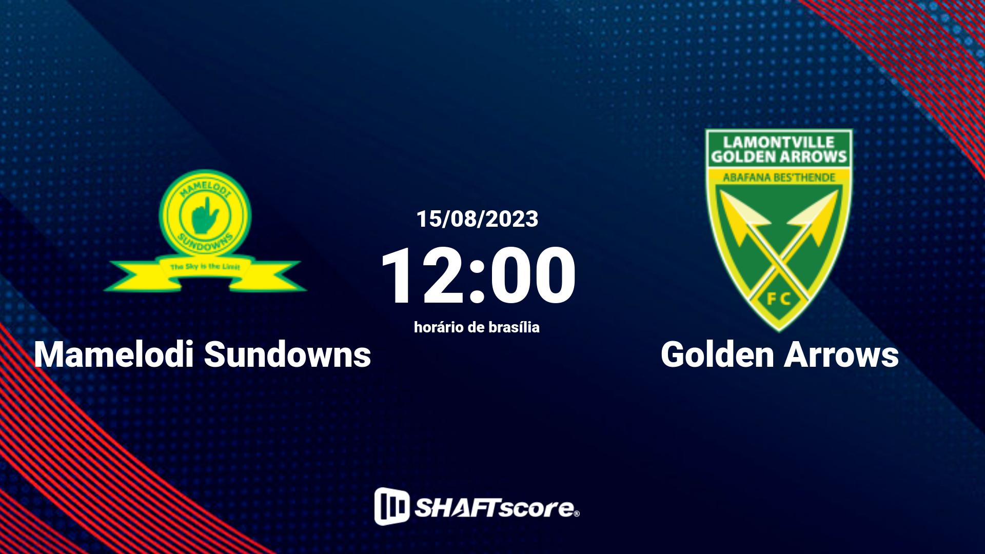 Estatísticas do jogo Mamelodi Sundowns vs Golden Arrows 15.08 12:00