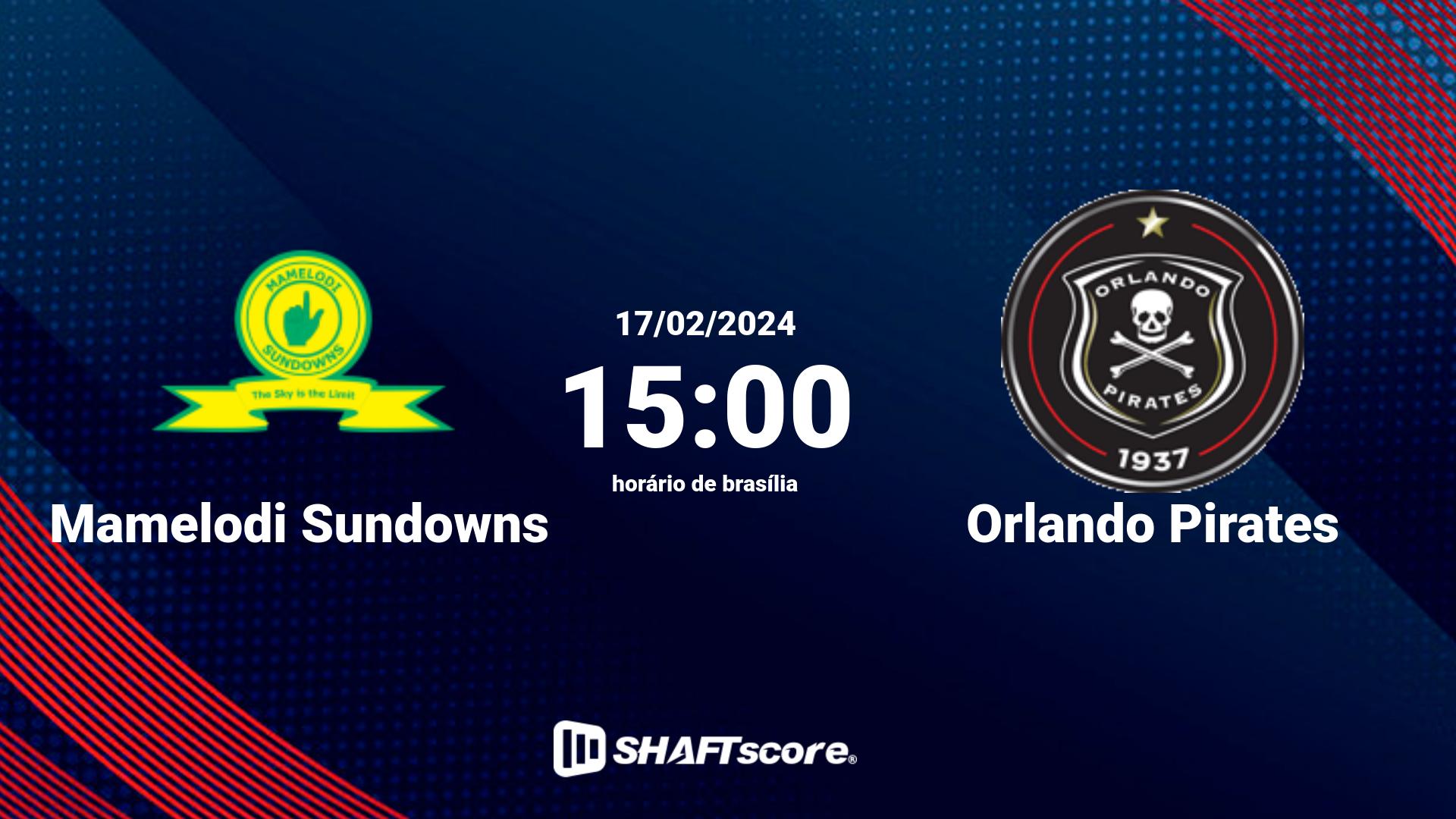 Estatísticas do jogo Mamelodi Sundowns vs Orlando Pirates 17.02 15:00