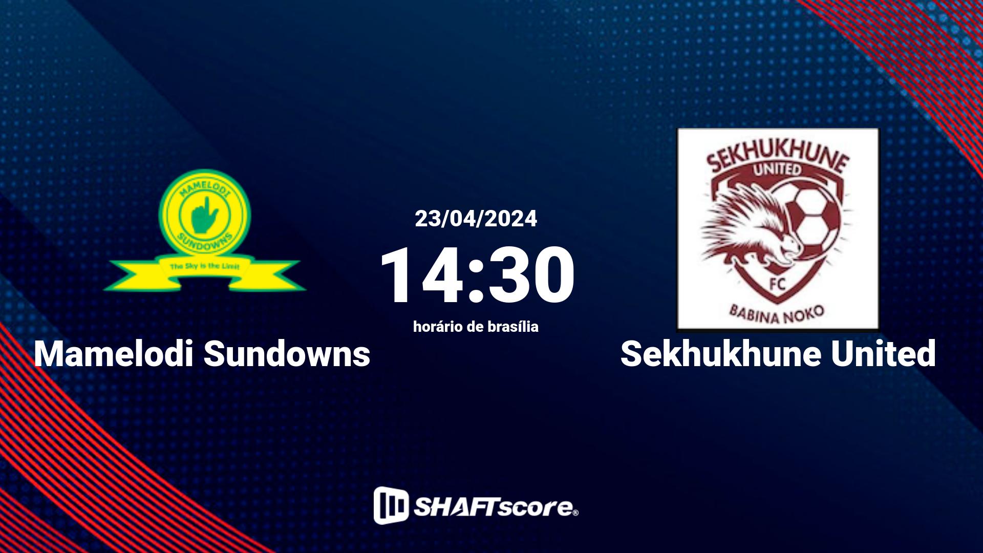 Estatísticas do jogo Mamelodi Sundowns vs Sekhukhune United 23.04 14:30