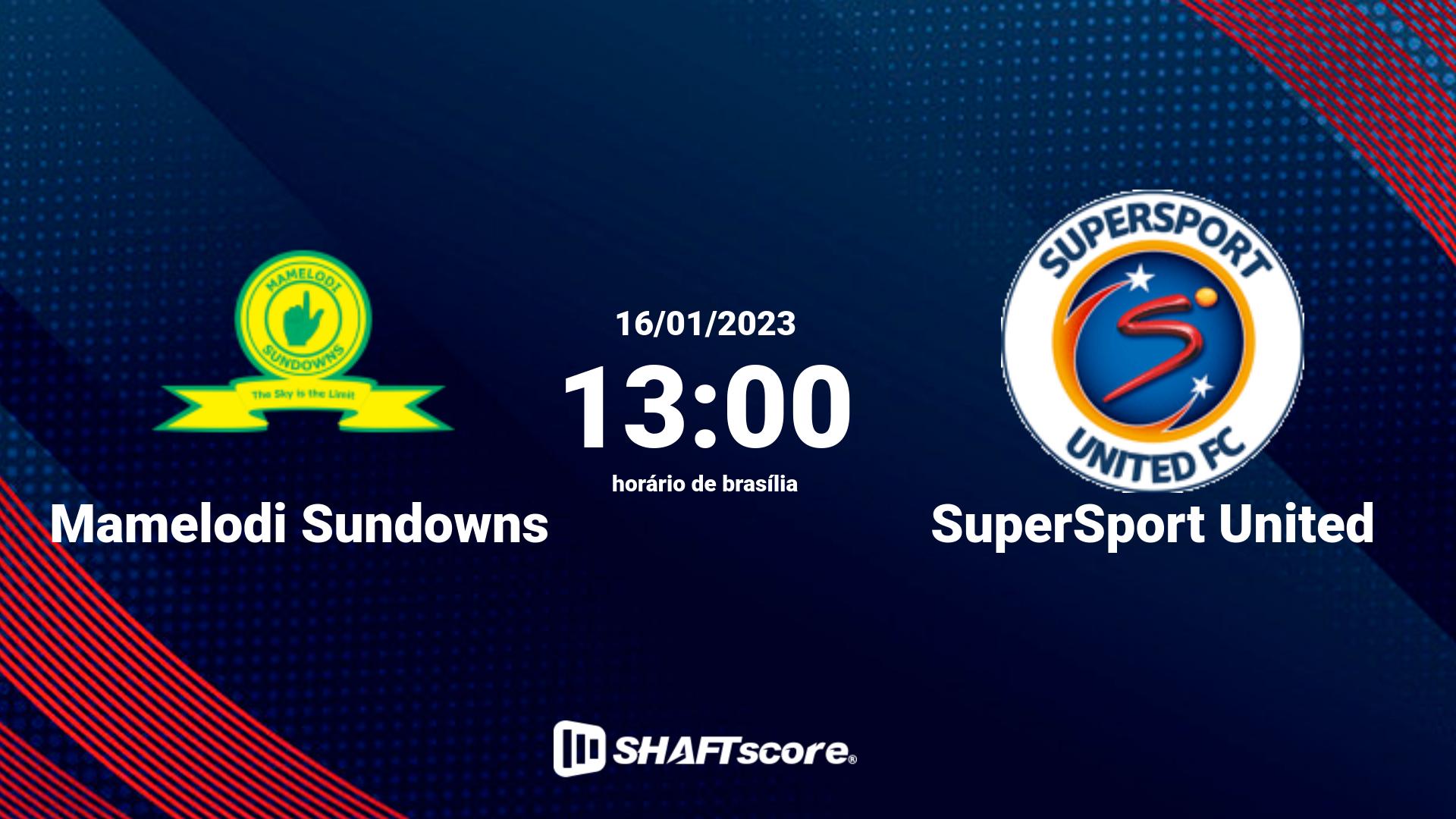 Estatísticas do jogo Mamelodi Sundowns vs SuperSport United 16.01 13:00