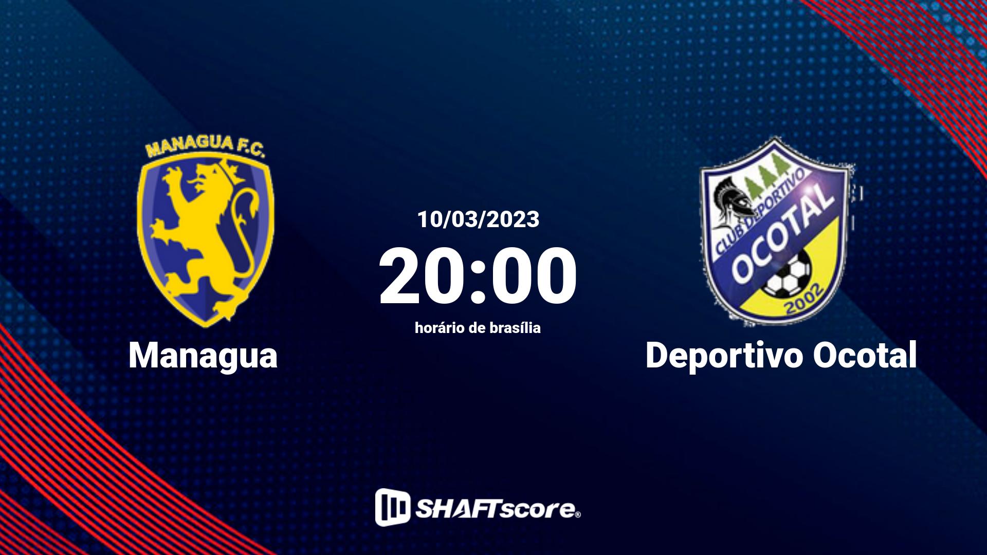 Estatísticas do jogo Managua vs Deportivo Ocotal 10.03 20:00