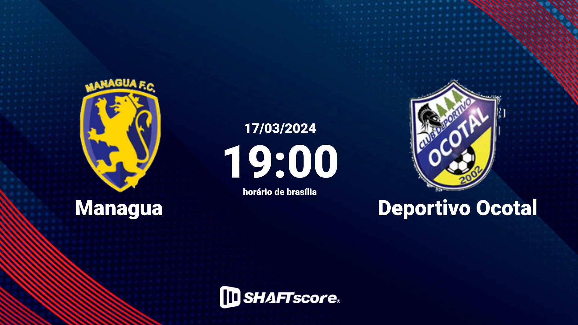 Estatísticas do jogo Managua vs Deportivo Ocotal 17.03 19:00