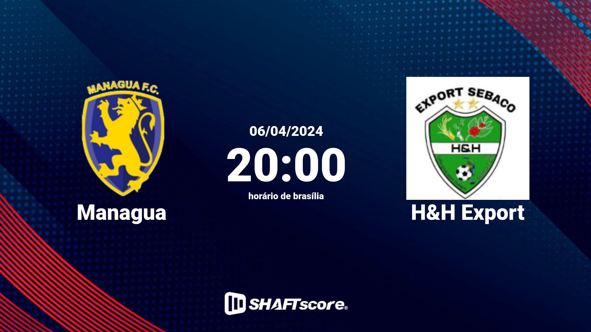 Estatísticas do jogo Managua vs H&H Export 06.04 20:00