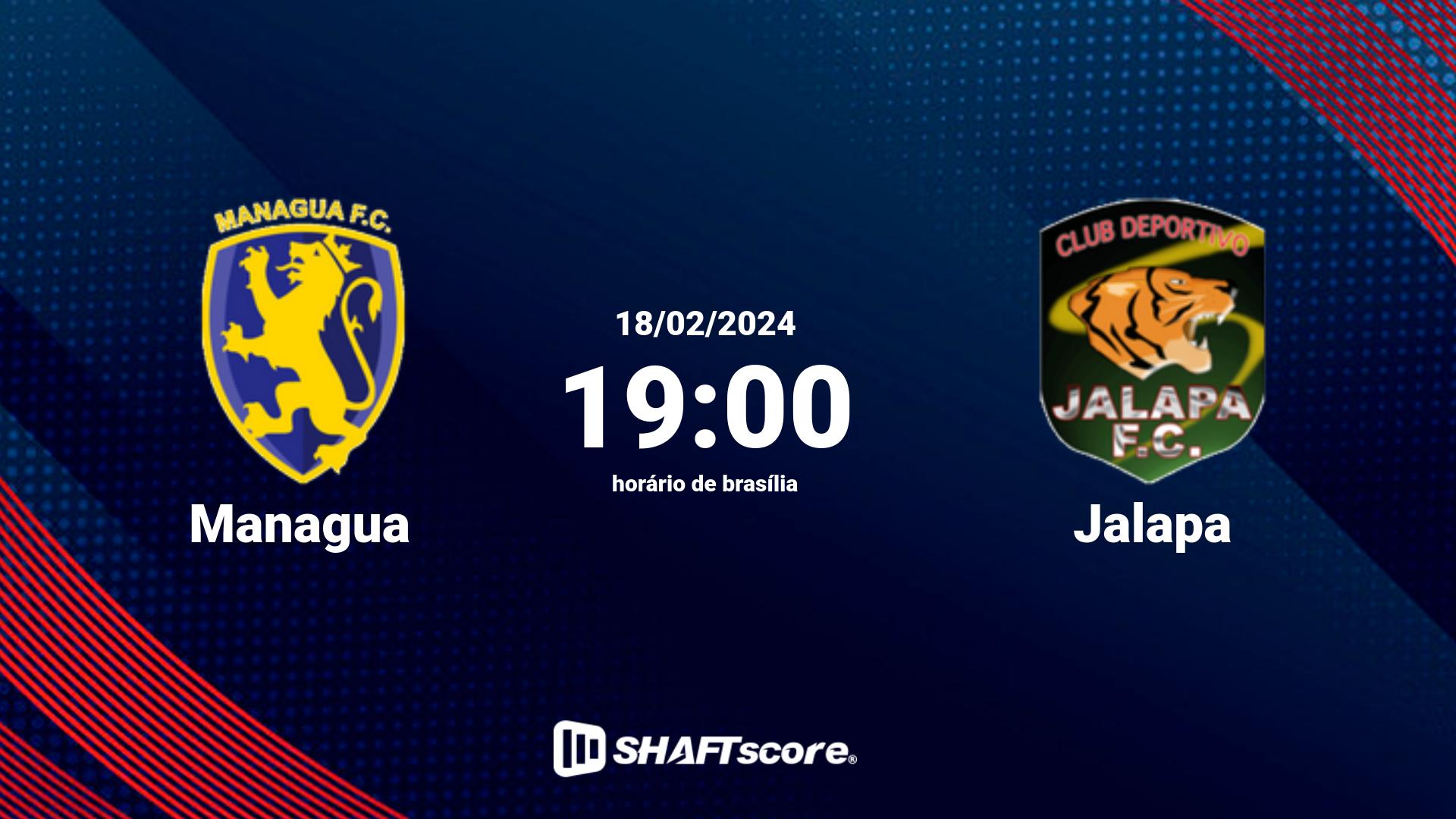 Estatísticas do jogo Managua vs Jalapa 18.02 19:00