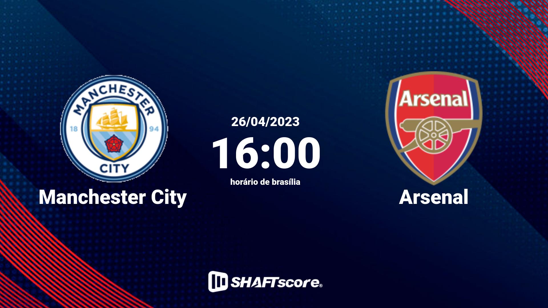 Estatísticas do jogo Manchester City vs Arsenal 26.04 16:00