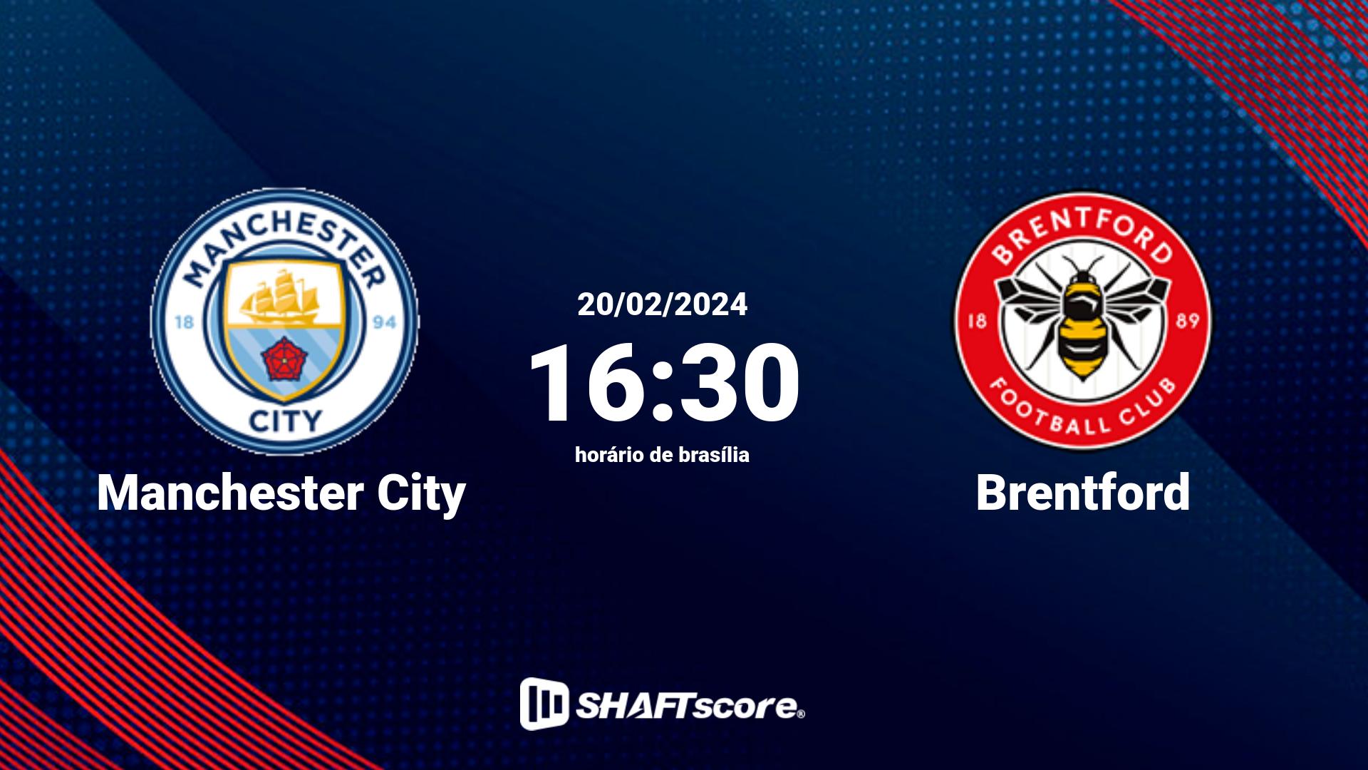 Estatísticas do jogo Manchester City vs Brentford 20.02 16:30