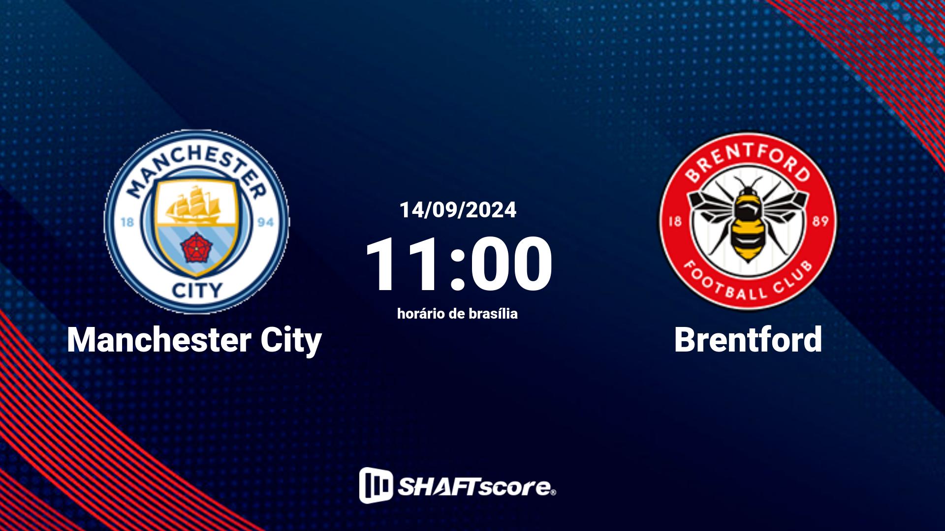 Estatísticas do jogo Manchester City vs Brentford 14.09 11:00