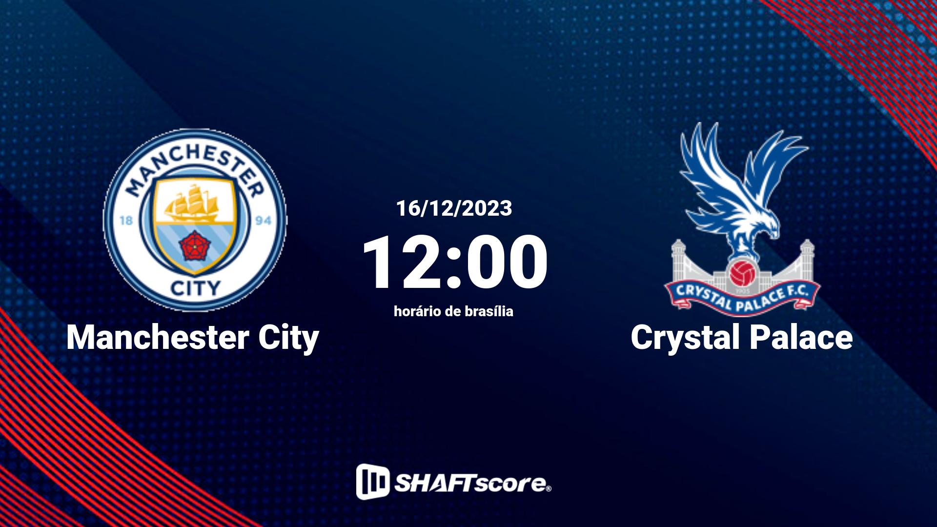 Estatísticas do jogo Manchester City vs Crystal Palace 16.12 12:00