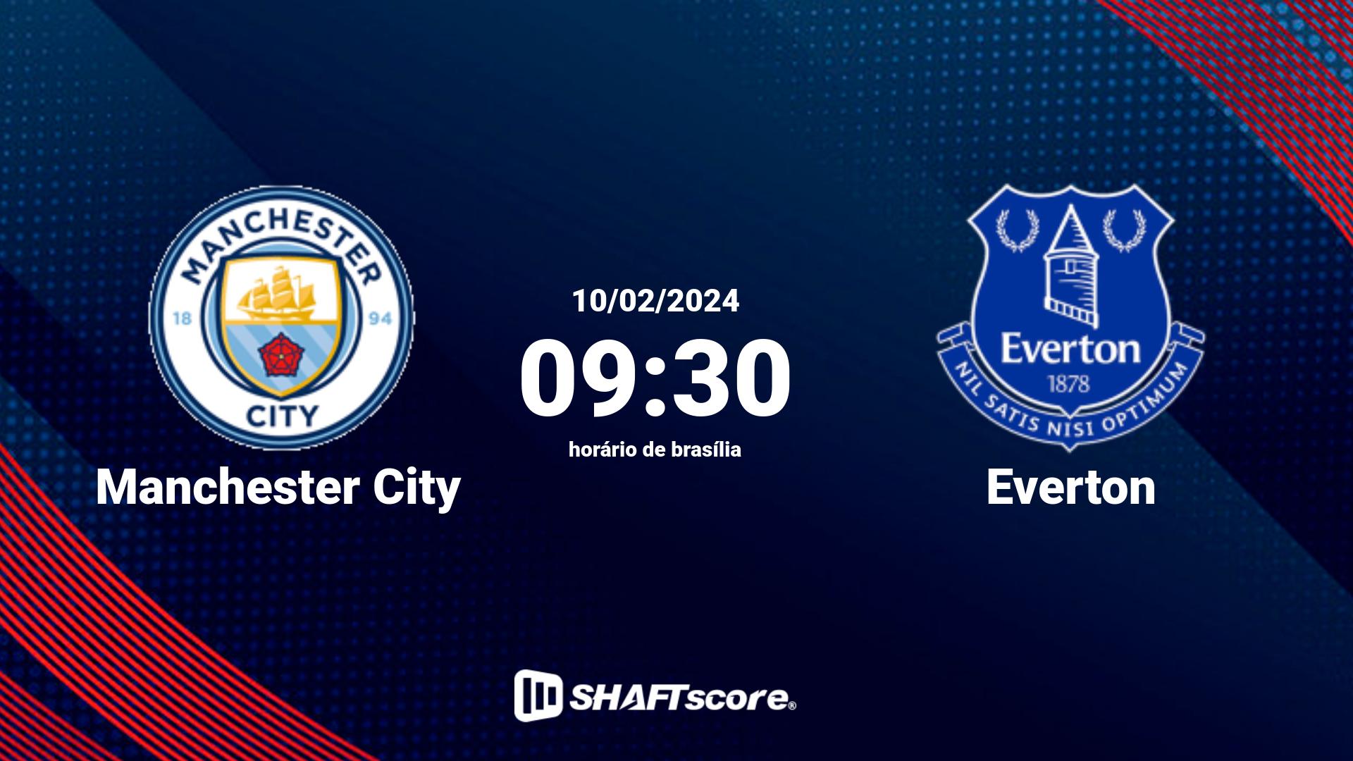 Estatísticas do jogo Manchester City vs Everton 10.02 09:30