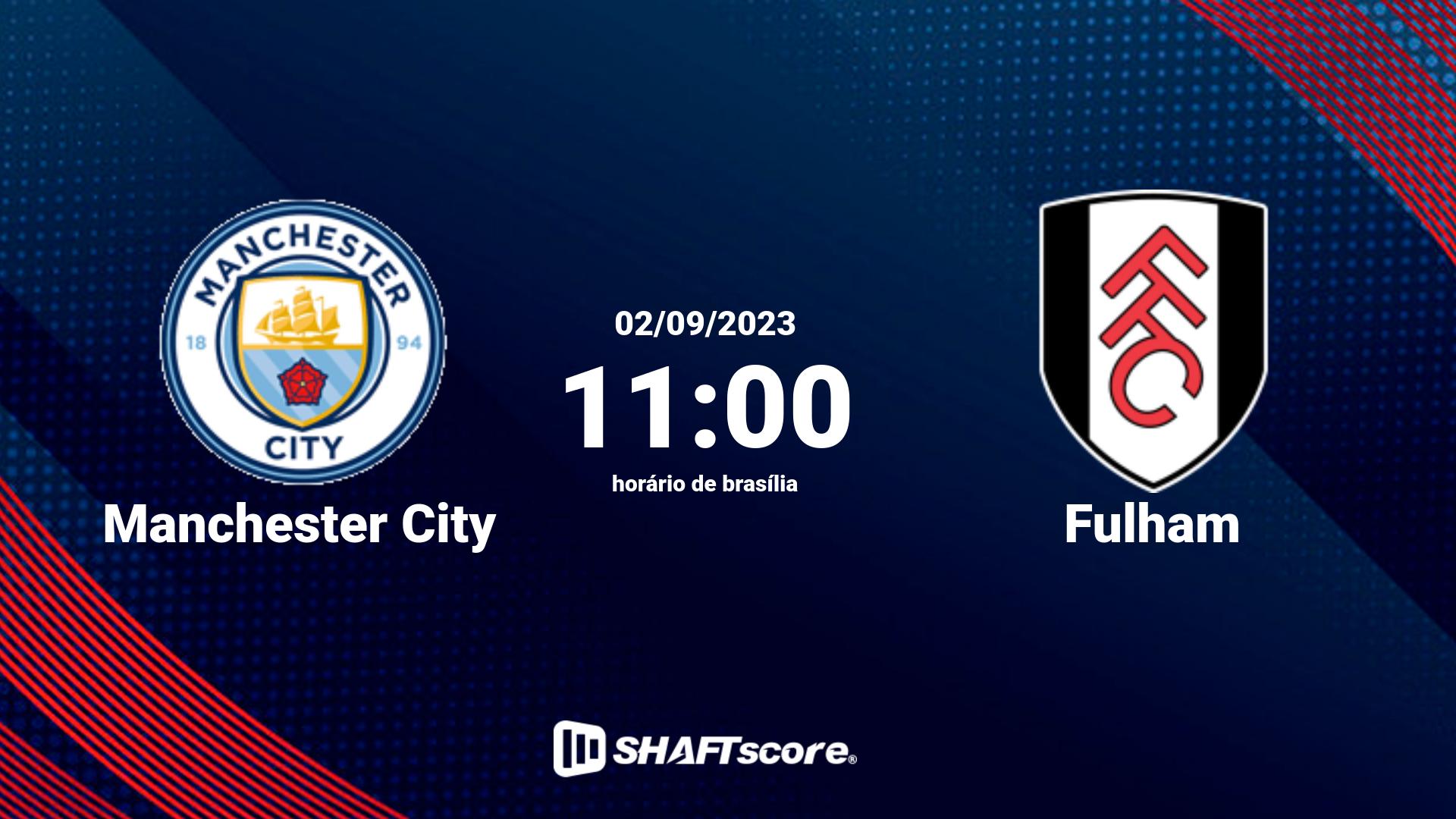 Estatísticas do jogo Manchester City vs Fulham 02.09 11:00