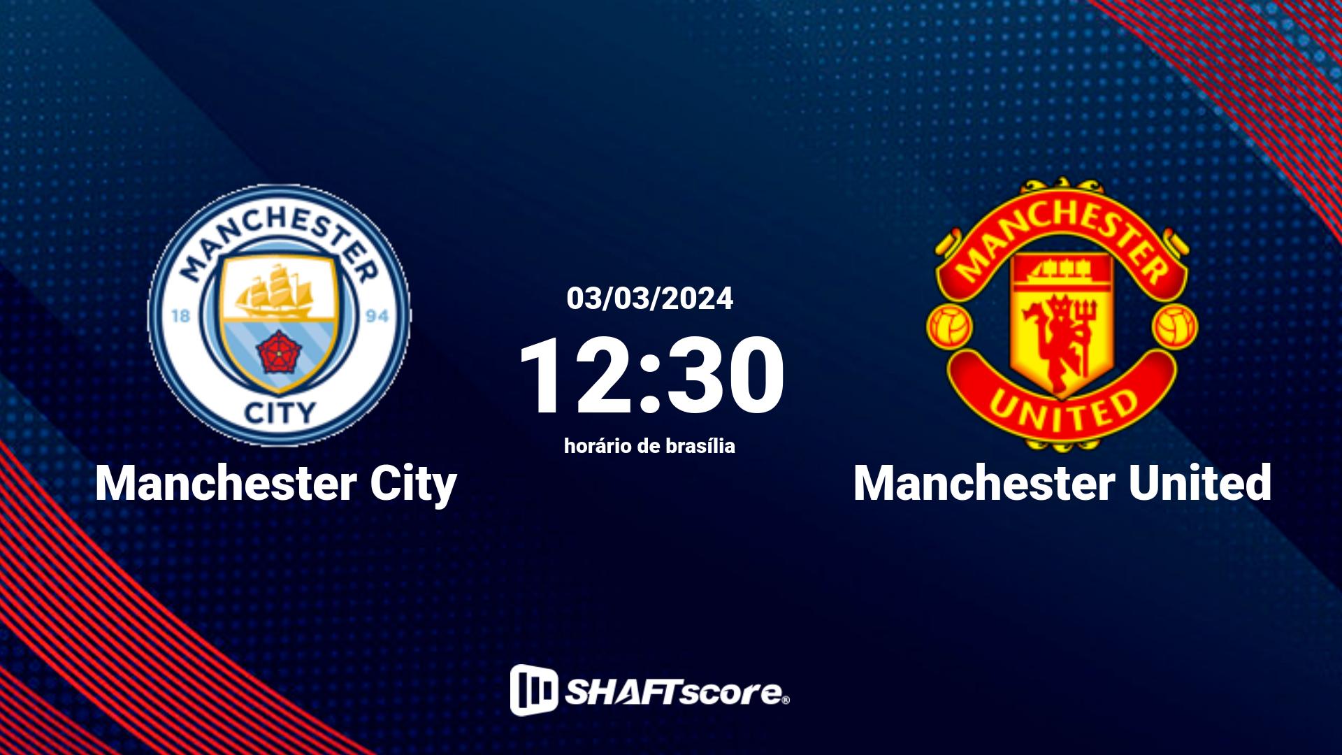 Estatísticas do jogo Manchester City vs Manchester United 03.03 12:30