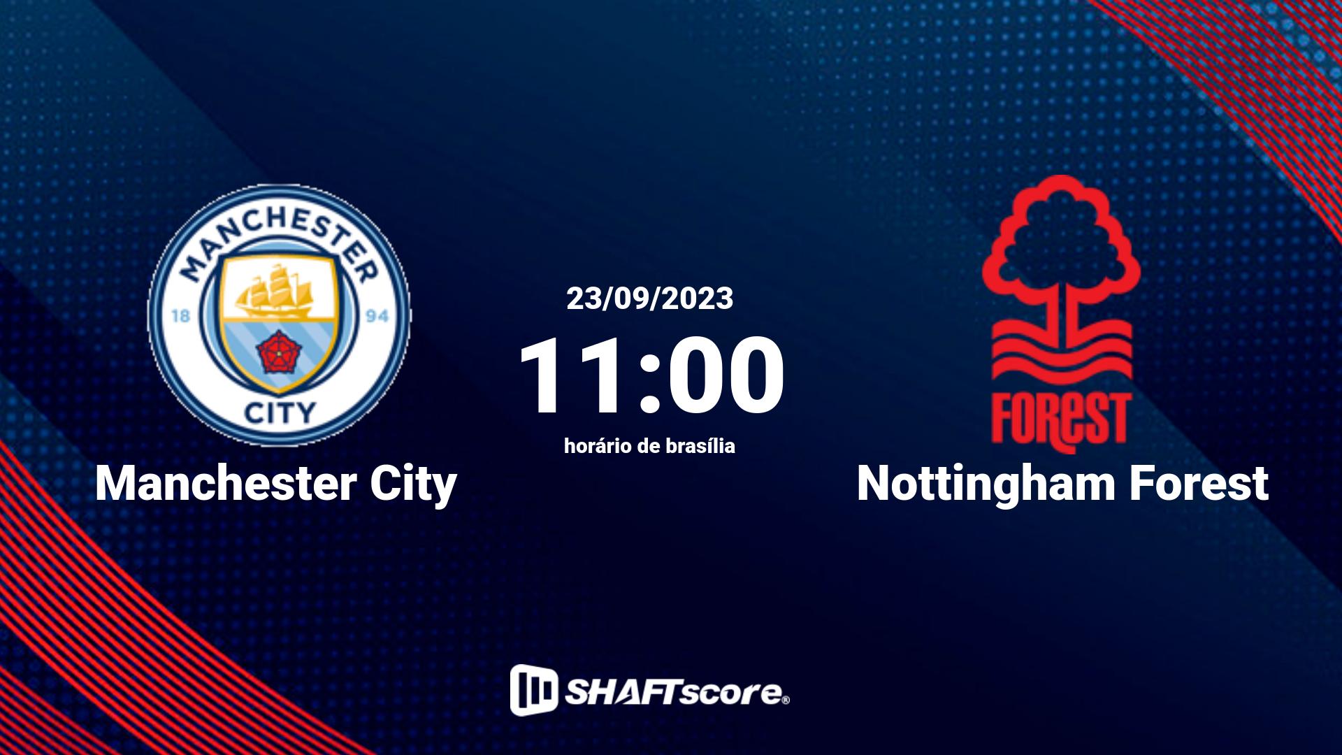 Estatísticas do jogo Manchester City vs Nottingham Forest 23.09 11:00