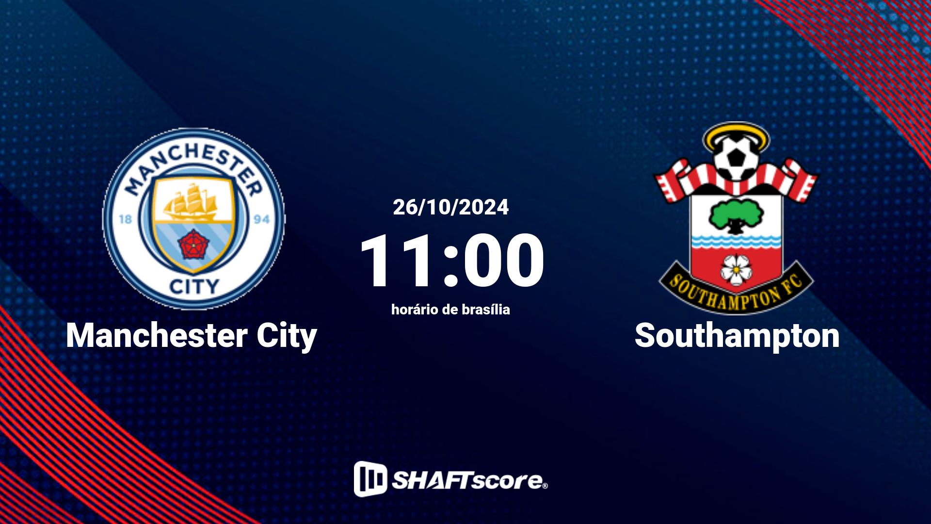 Estatísticas do jogo Manchester City vs Southampton 26.10 11:00