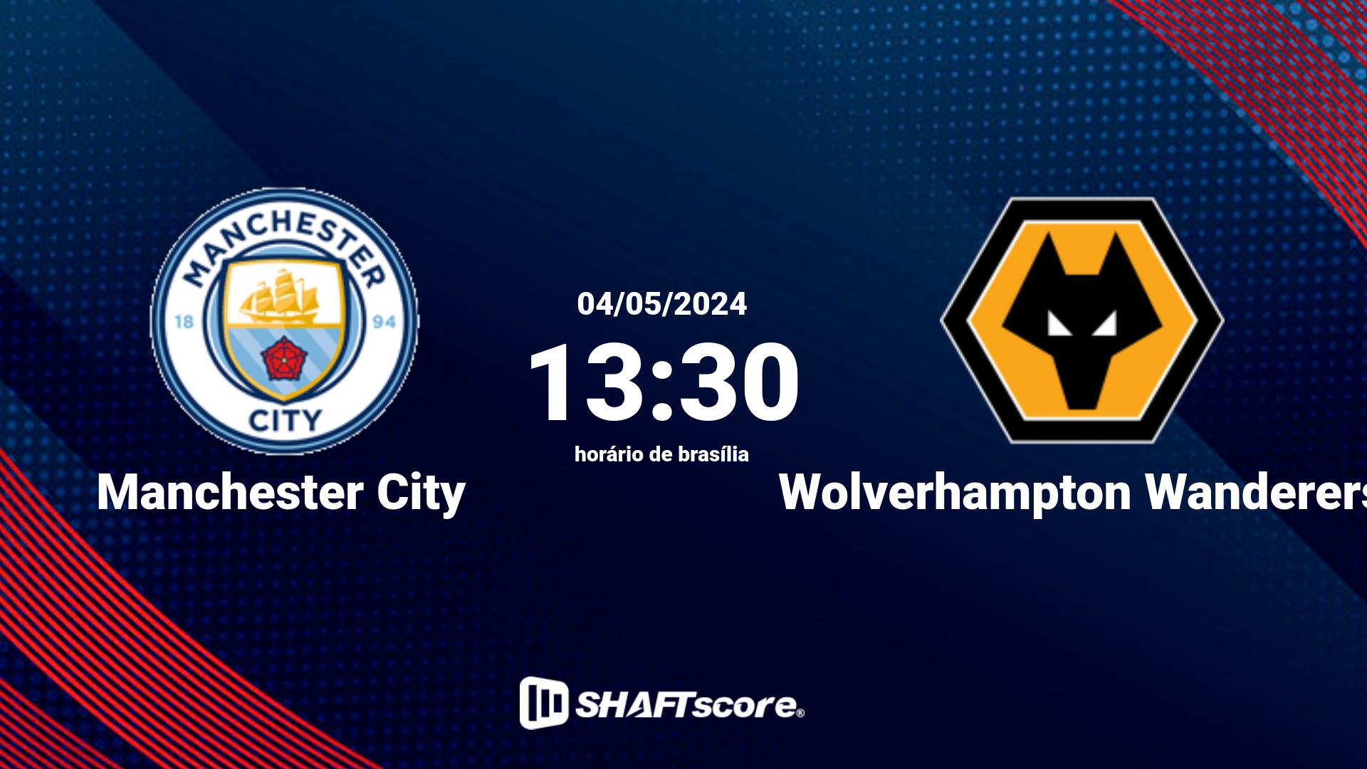 Estatísticas do jogo Manchester City vs Wolverhampton Wanderers 04.05 13:30