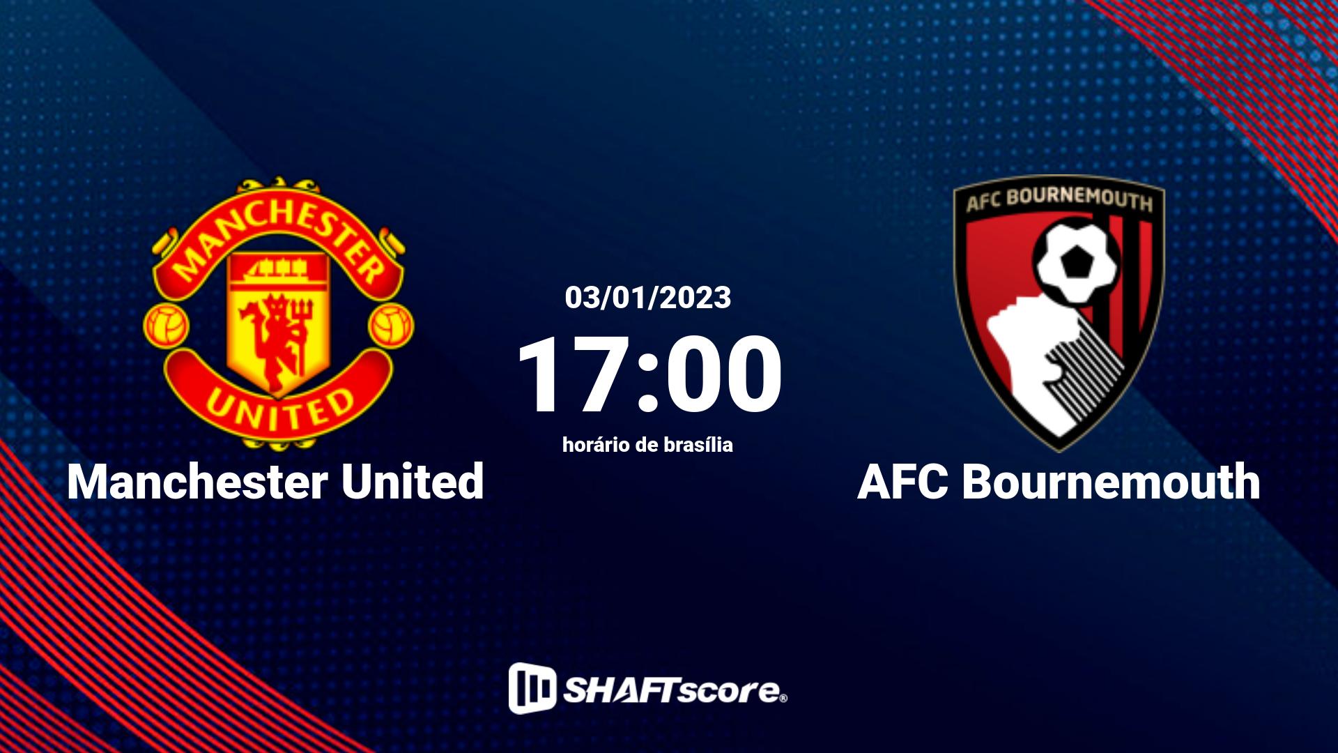 Estatísticas do jogo Manchester United vs AFC Bournemouth 03.01 17:00