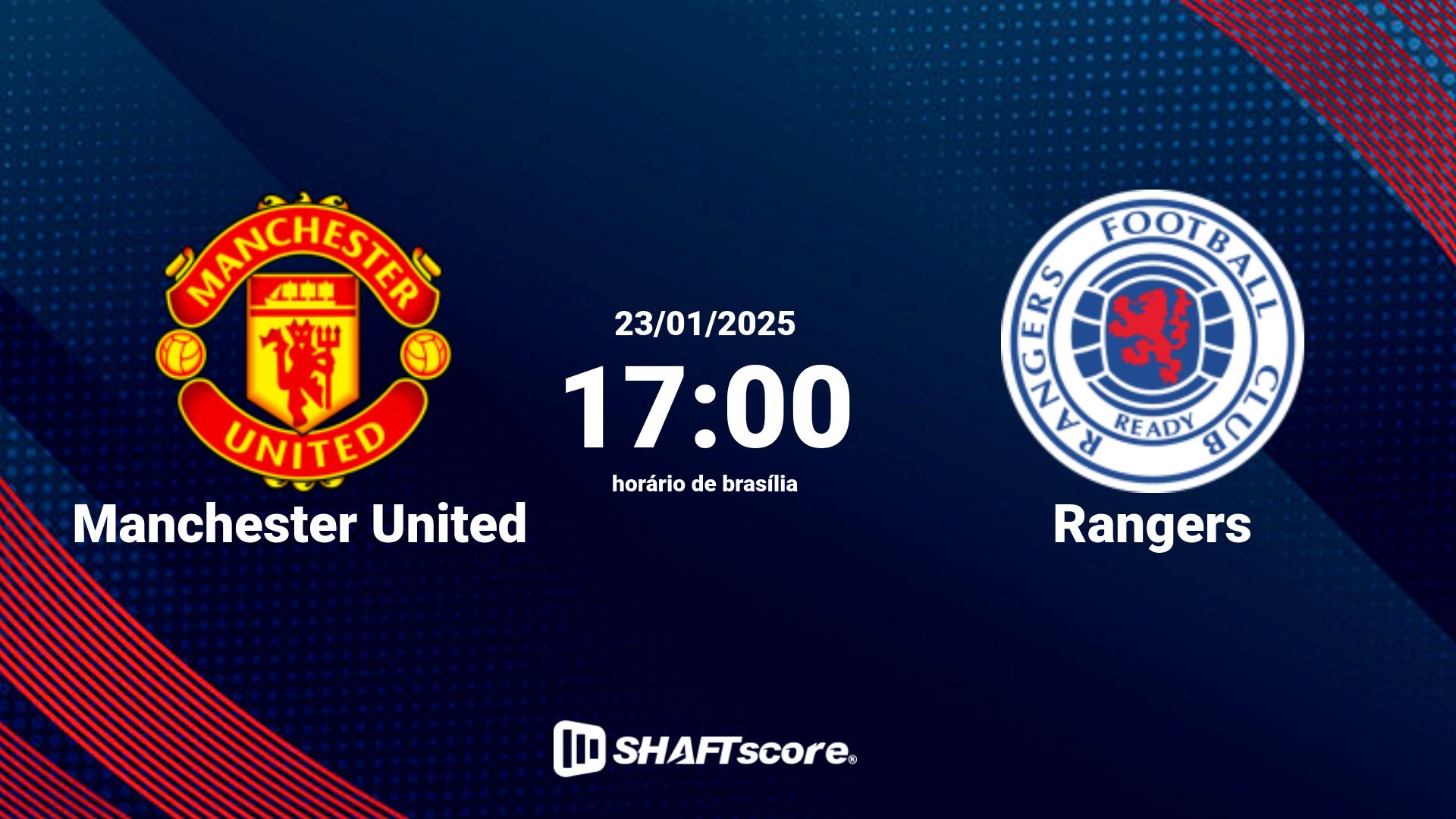 Estatísticas do jogo Manchester United vs Rangers 23.01 17:00