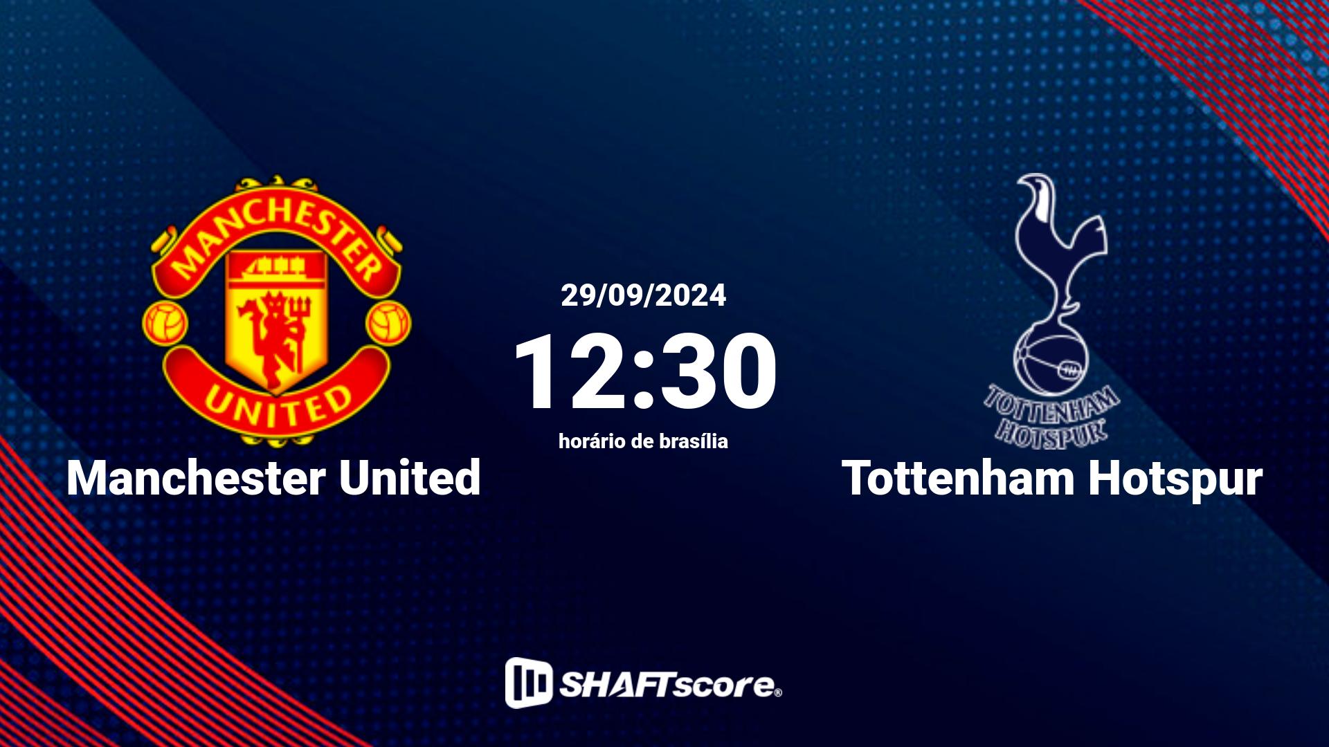 Estatísticas do jogo Manchester United vs Tottenham Hotspur 29.09 12:30