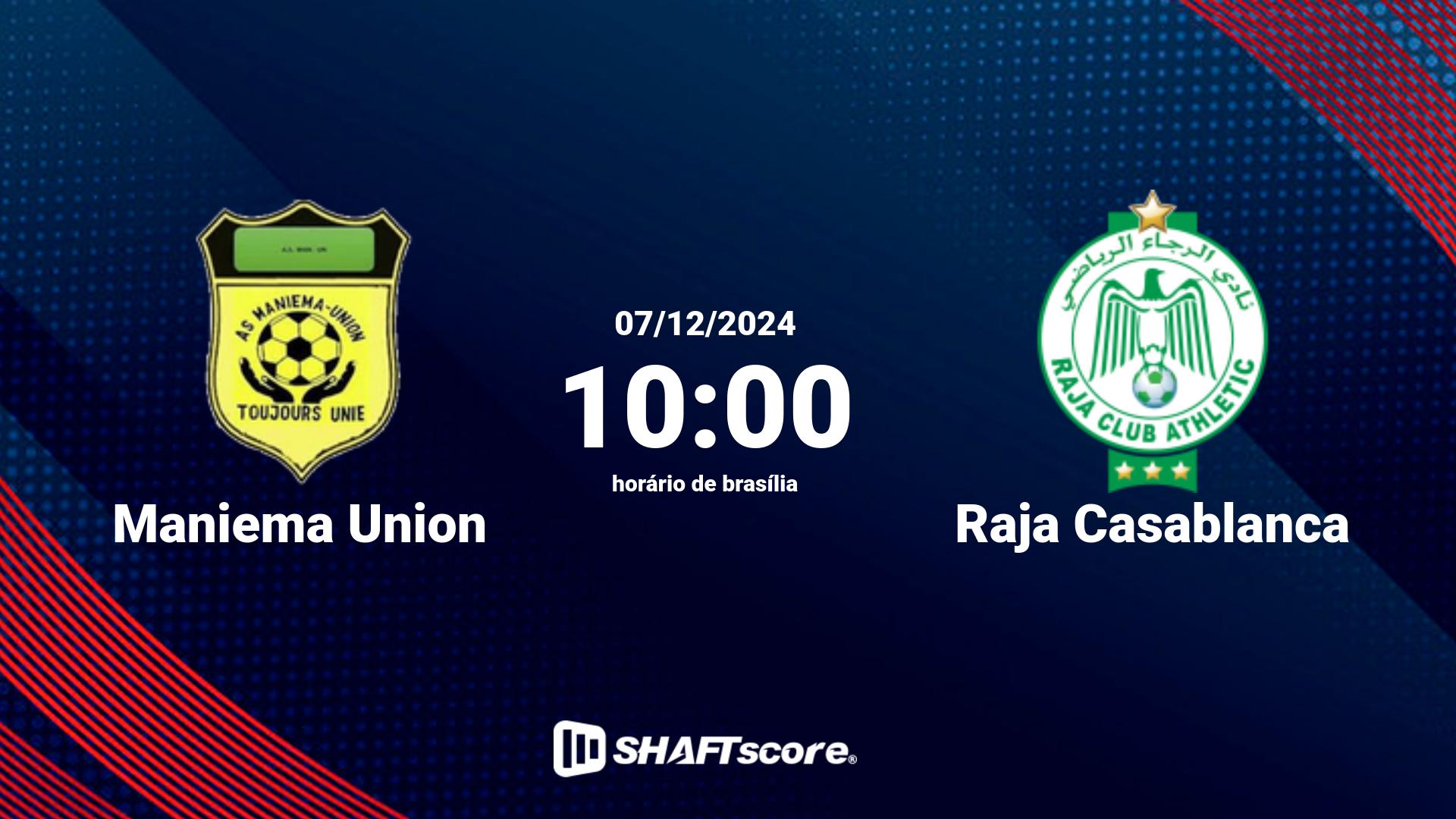 Estatísticas do jogo Maniema Union vs Raja Casablanca 07.12 10:00