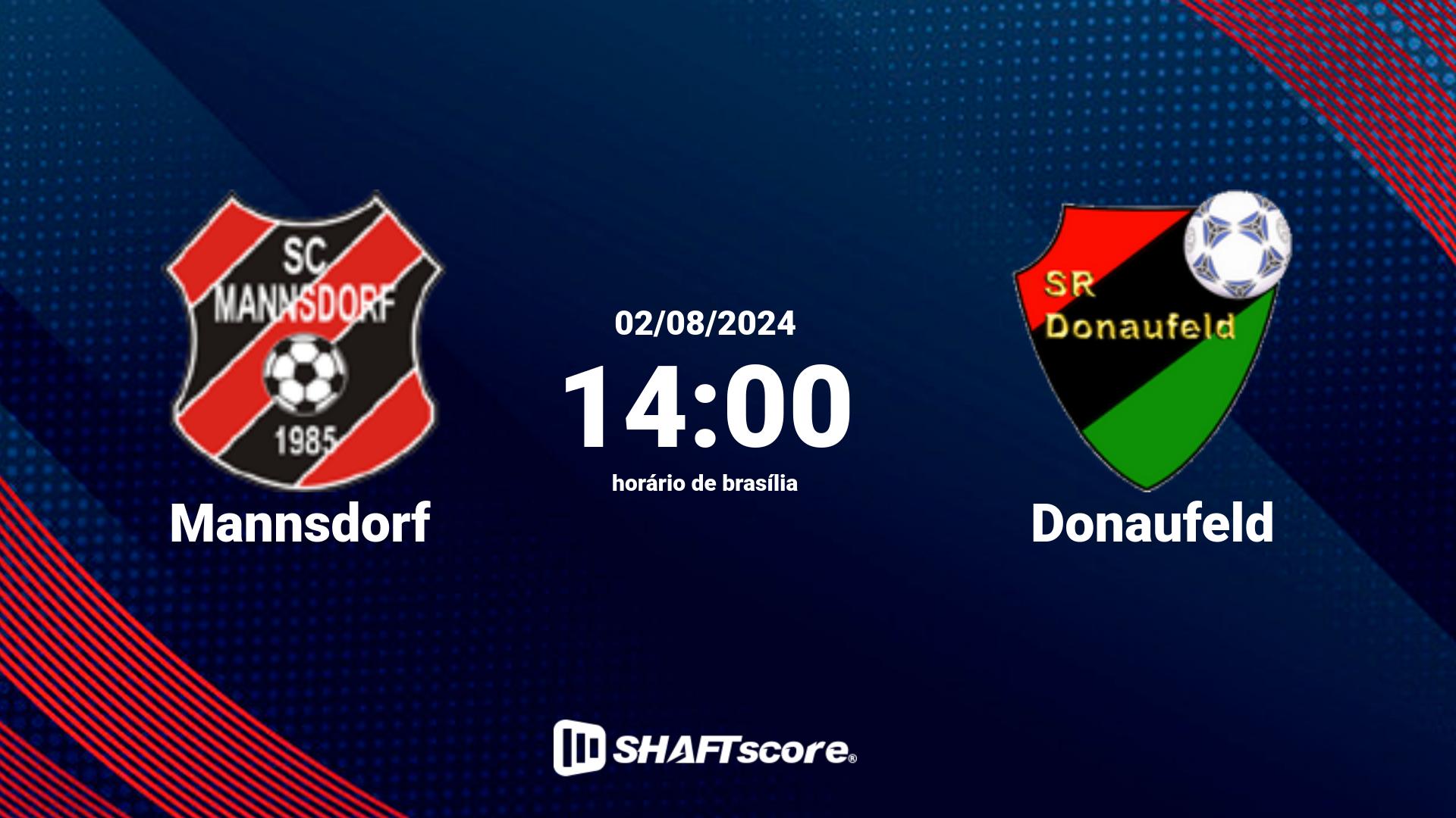 Estatísticas do jogo Mannsdorf vs Donaufeld 02.08 14:00