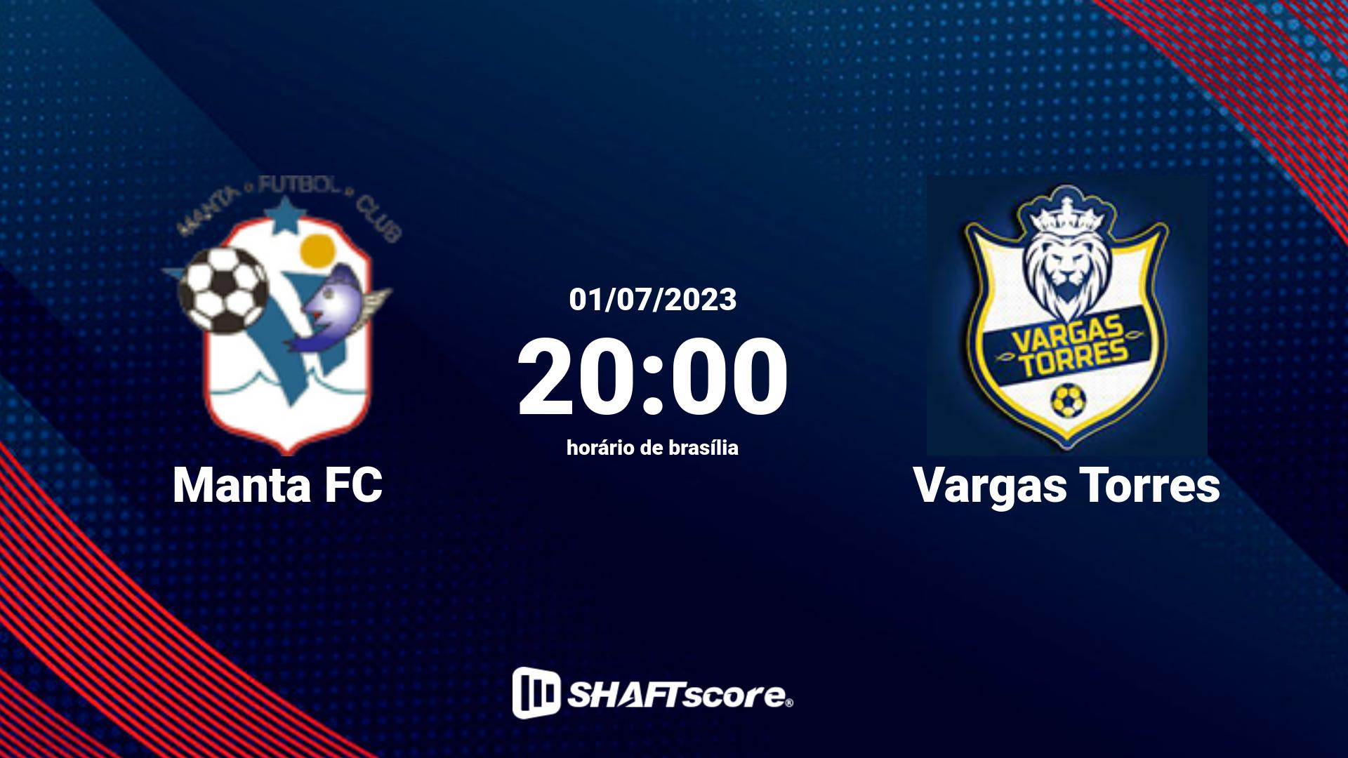 Estatísticas do jogo Manta FC vs Vargas Torres 01.07 20:00