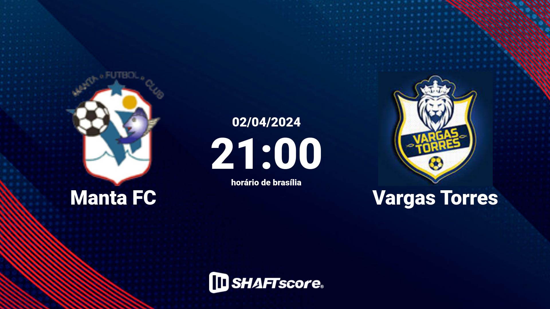 Estatísticas do jogo Manta FC vs Vargas Torres 02.04 21:00