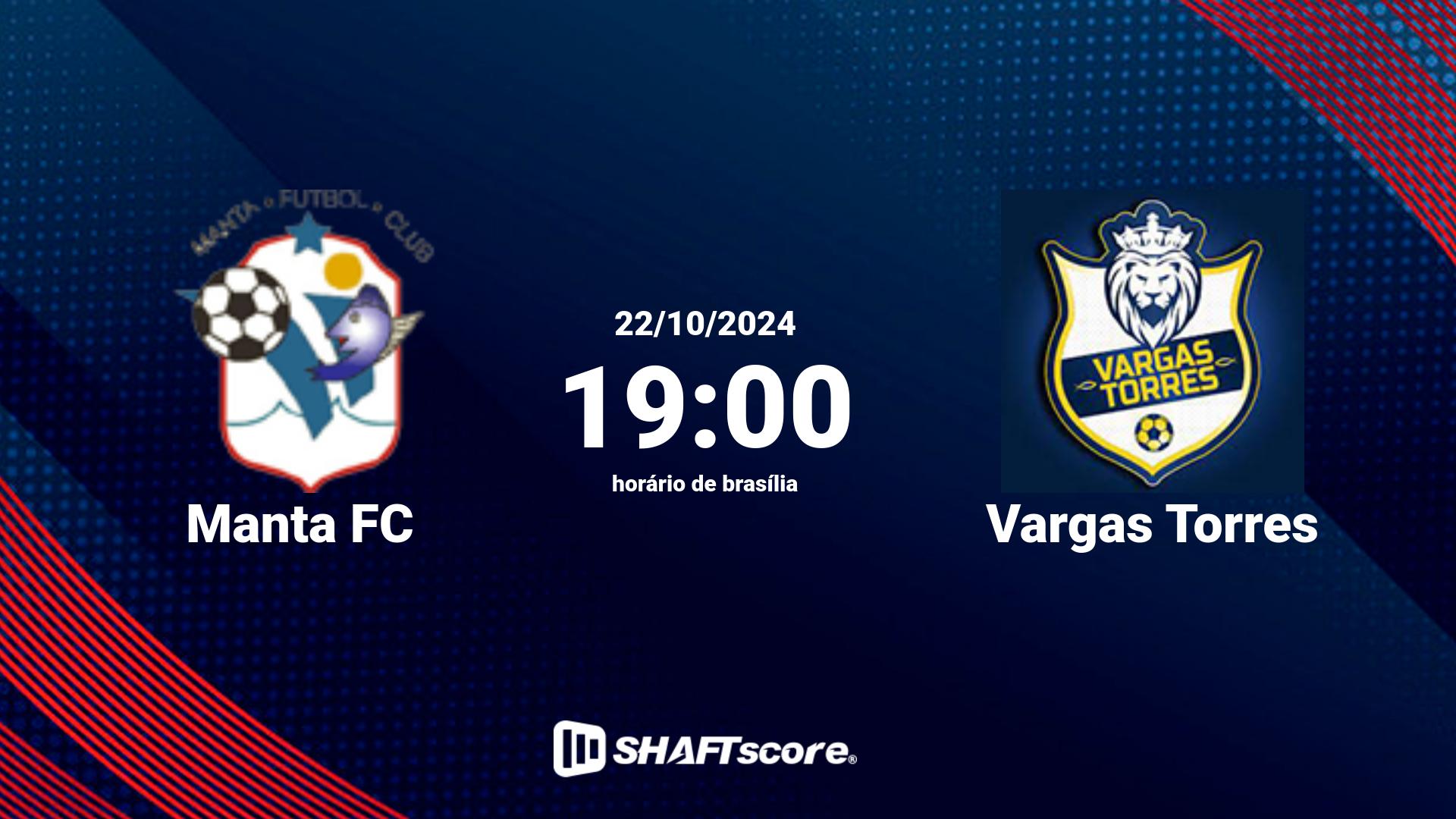 Estatísticas do jogo Manta FC vs Vargas Torres 22.10 19:00