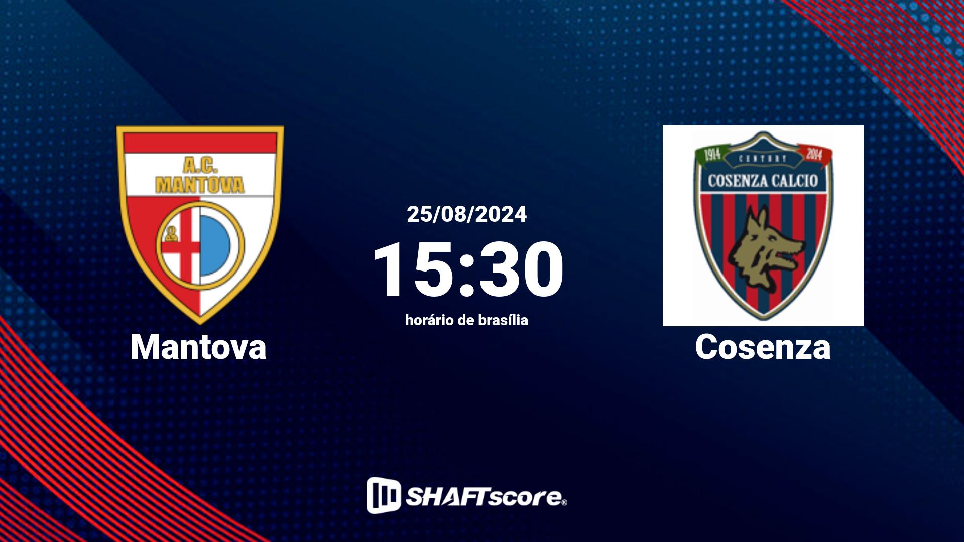 Estatísticas do jogo Mantova vs Cosenza 25.08 15:30