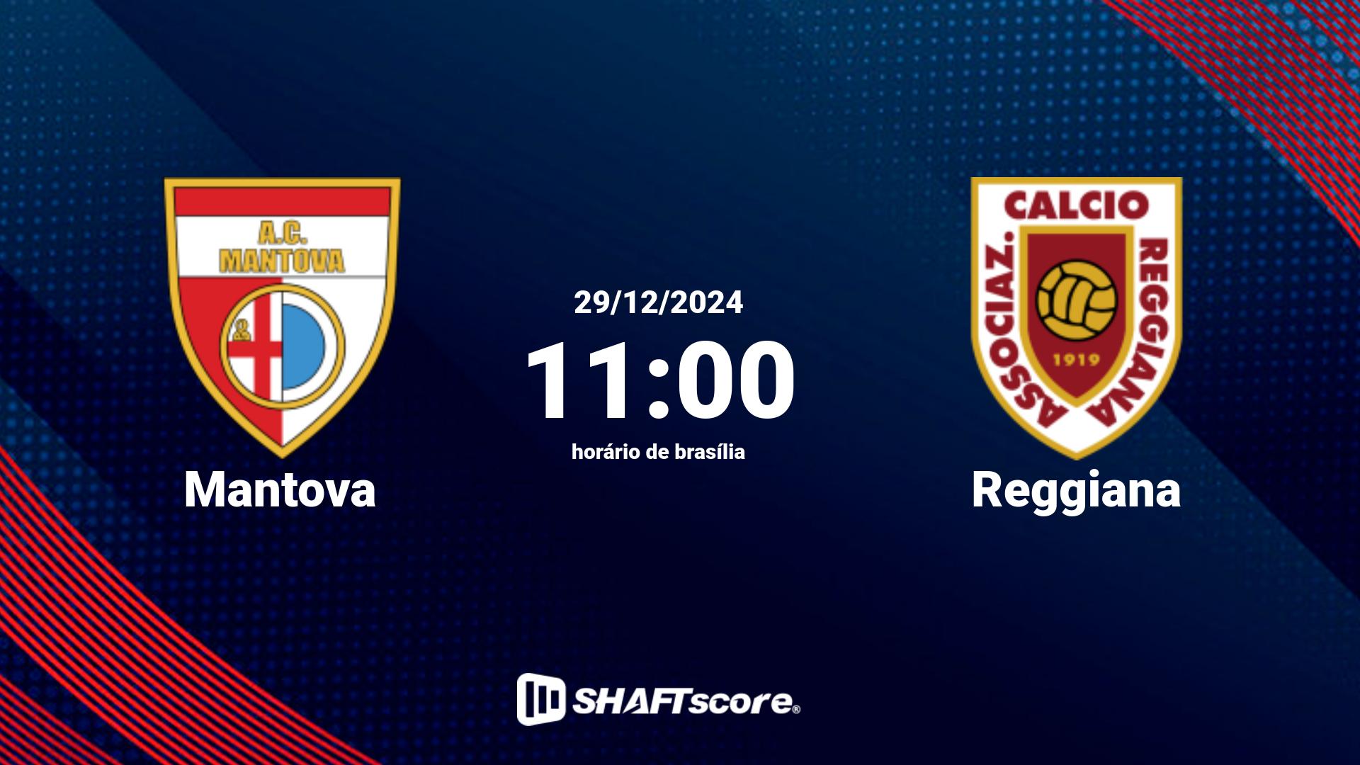 Estatísticas do jogo Mantova vs Reggiana 29.12 11:00