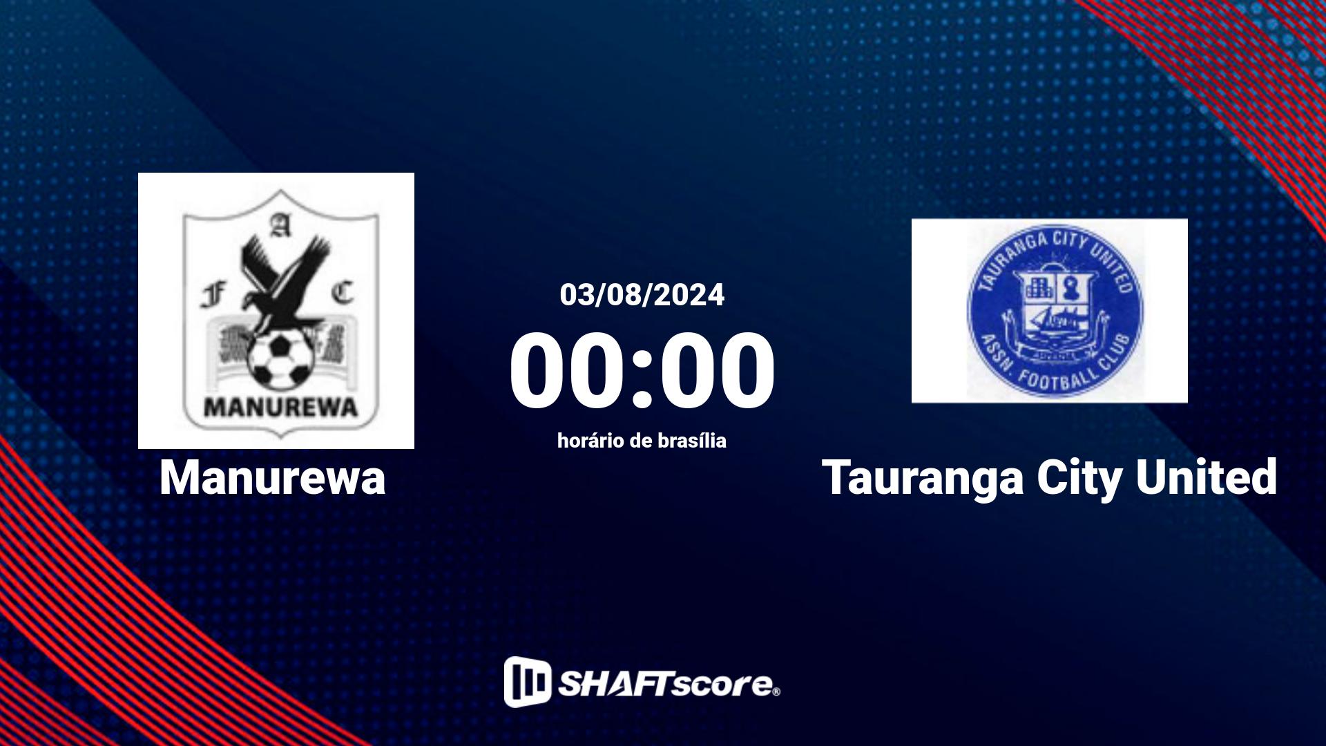 Estatísticas do jogo Manurewa vs Tauranga City United 03.08 00:00