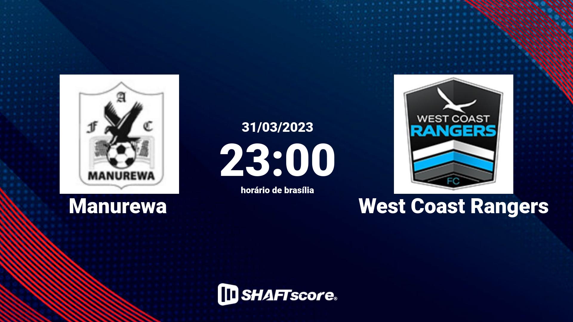 Estatísticas do jogo Manurewa vs West Coast Rangers 31.03 23:00