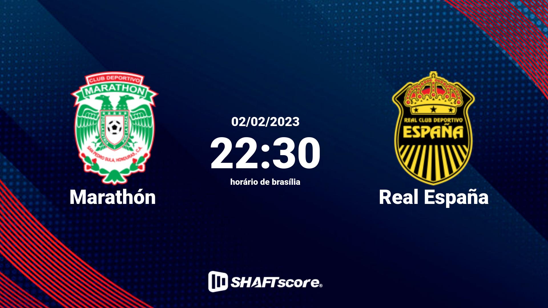 Estatísticas do jogo Marathón vs Real España 02.02 22:30