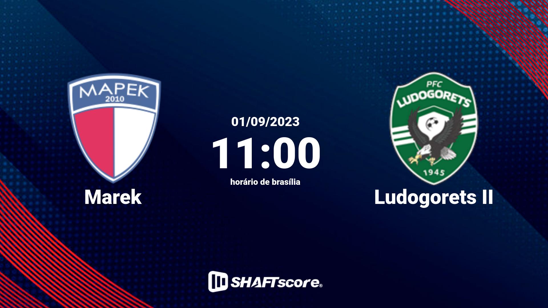 Estatísticas do jogo Marek vs Ludogorets II 01.09 11:00