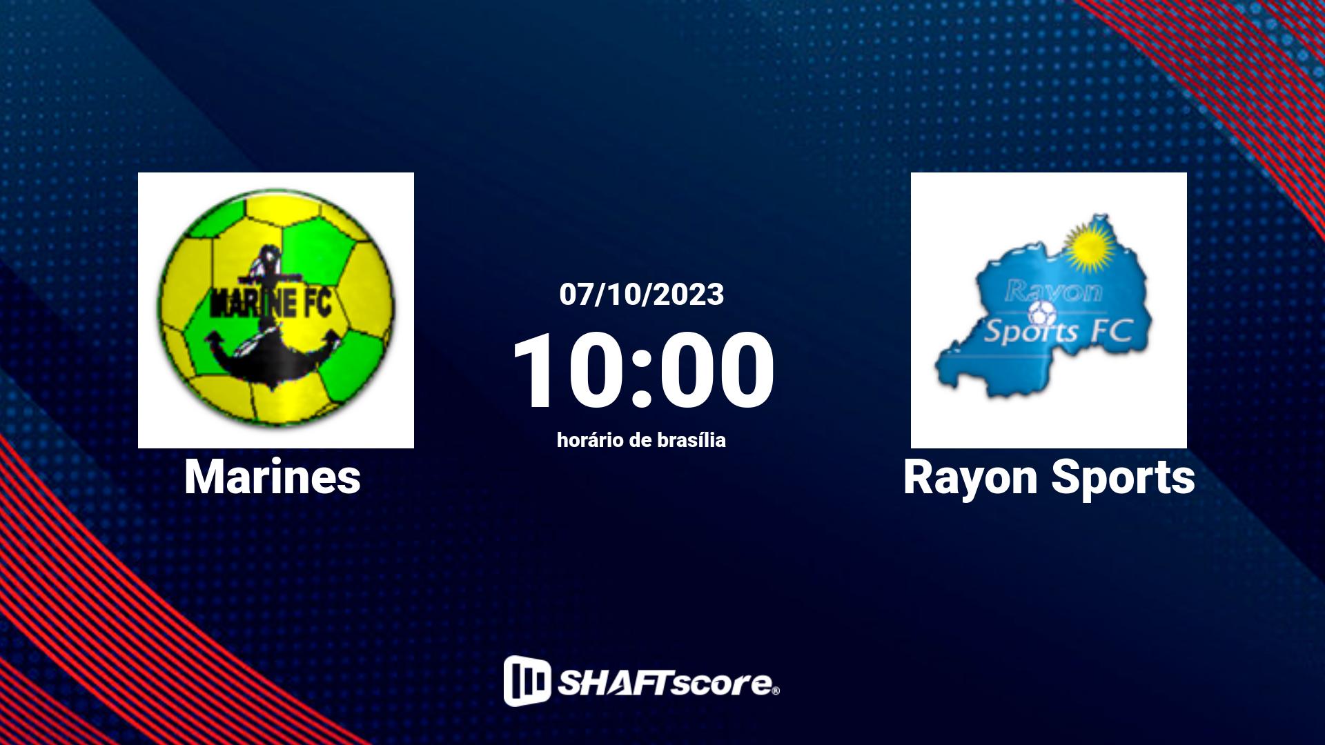 Estatísticas do jogo Marines vs Rayon Sports 07.10 10:00