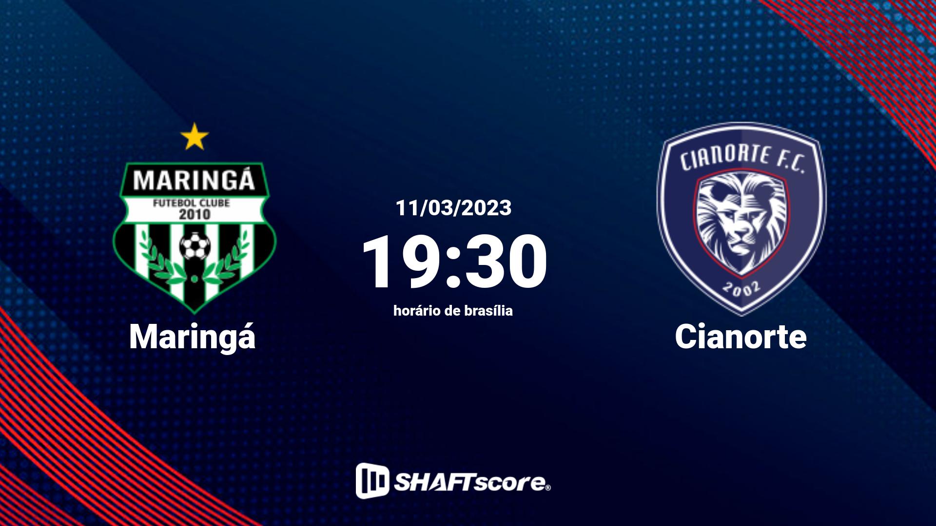 Estatísticas do jogo Maringá vs Cianorte 11.03 19:30