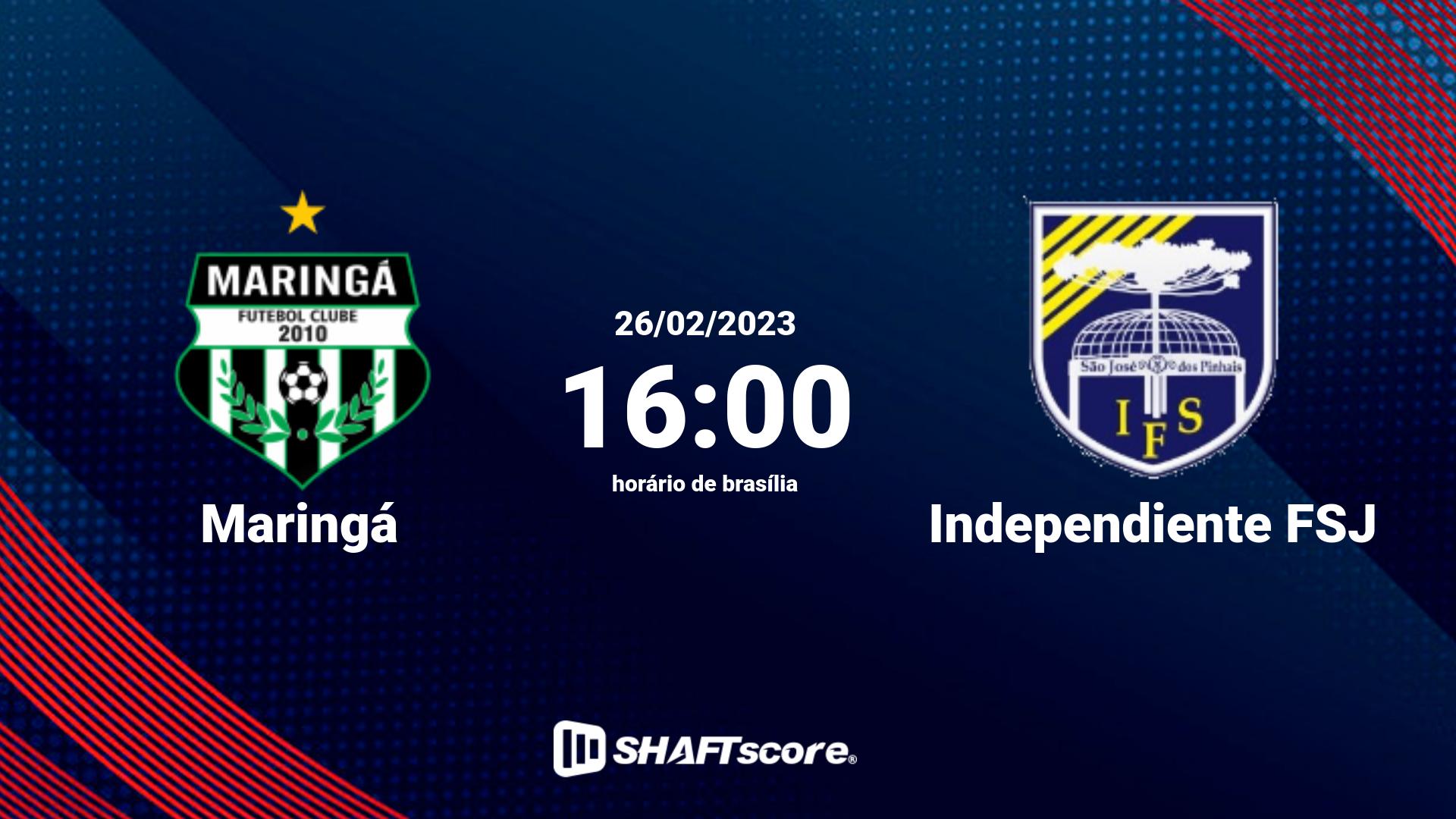 Estatísticas do jogo Maringá vs Independiente FSJ 26.02 16:00