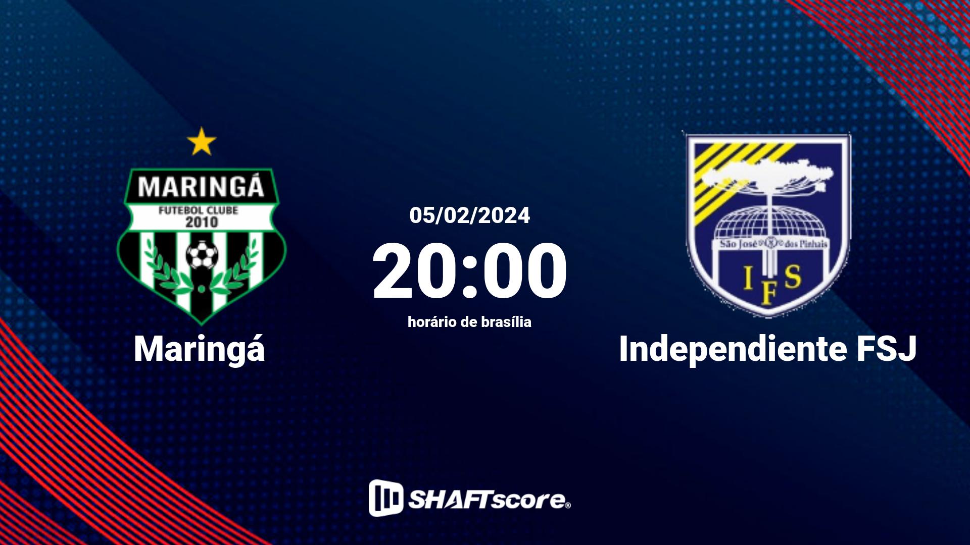 Estatísticas do jogo Maringá vs Independiente FSJ 05.02 20:00