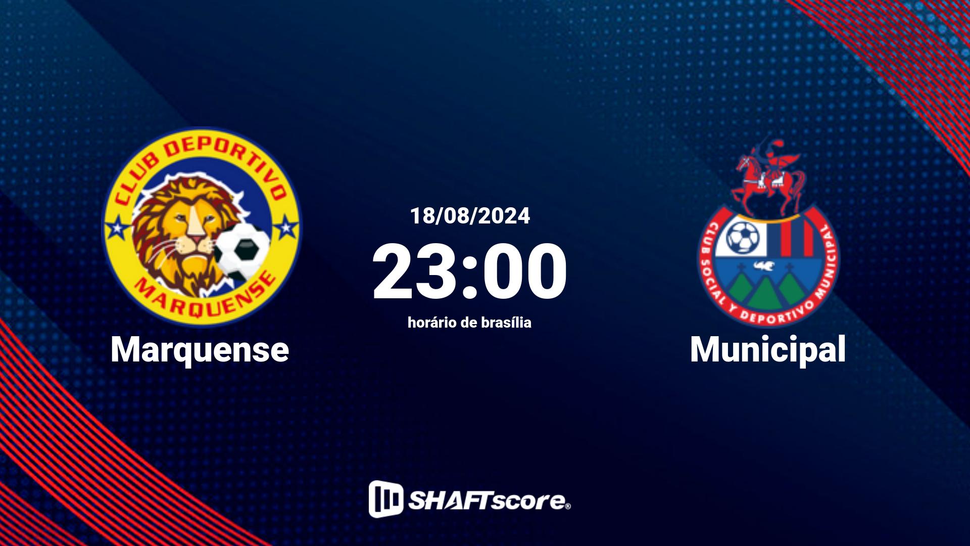 Estatísticas do jogo Marquense vs Municipal 18.08 23:00