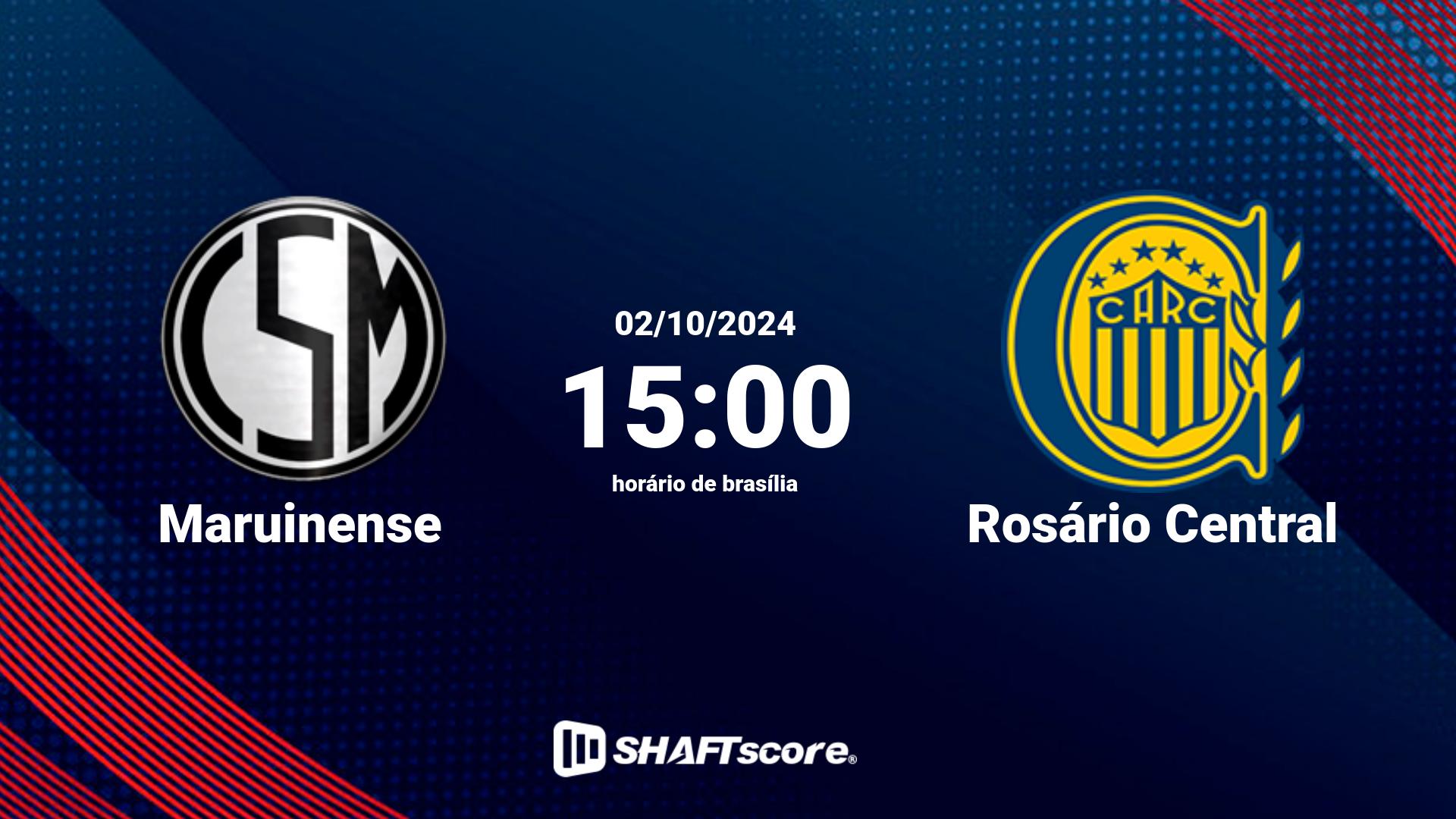 Estatísticas do jogo Maruinense vs Rosário Central 02.10 15:00