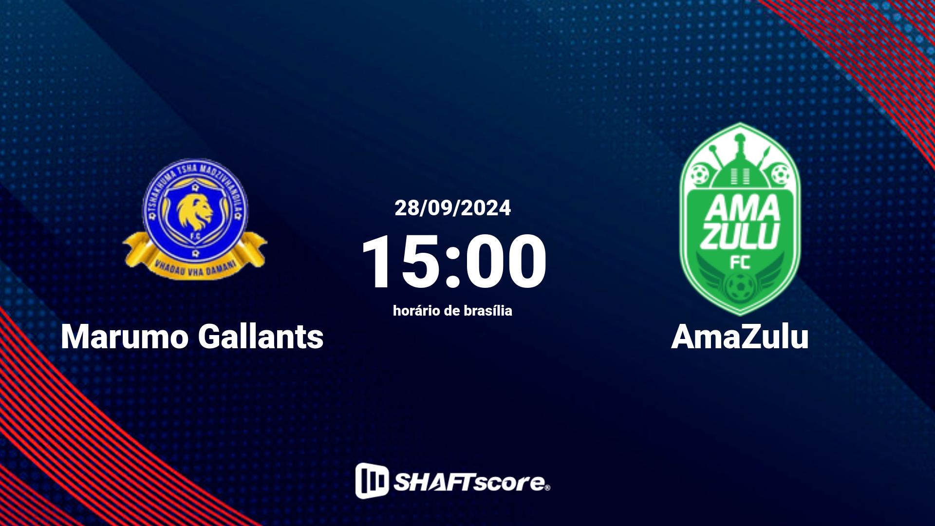 Estatísticas do jogo Marumo Gallants vs AmaZulu 28.09 15:00