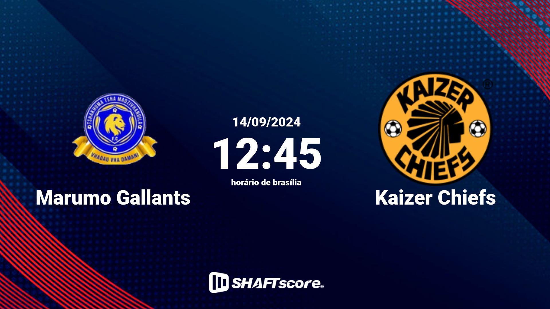 Estatísticas do jogo Marumo Gallants vs Kaizer Chiefs 14.09 12:45