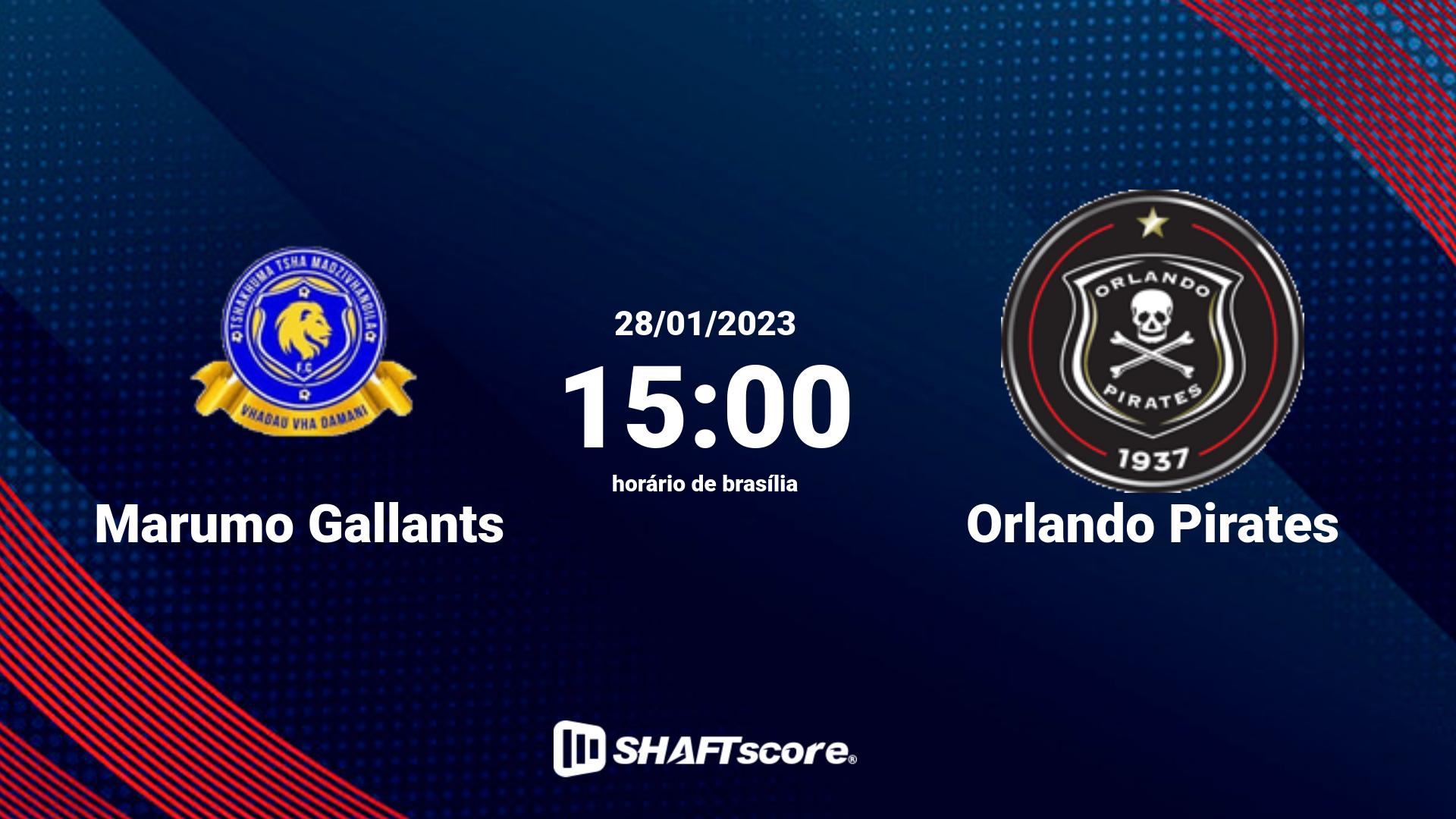 Estatísticas do jogo Marumo Gallants vs Orlando Pirates 28.01 15:00