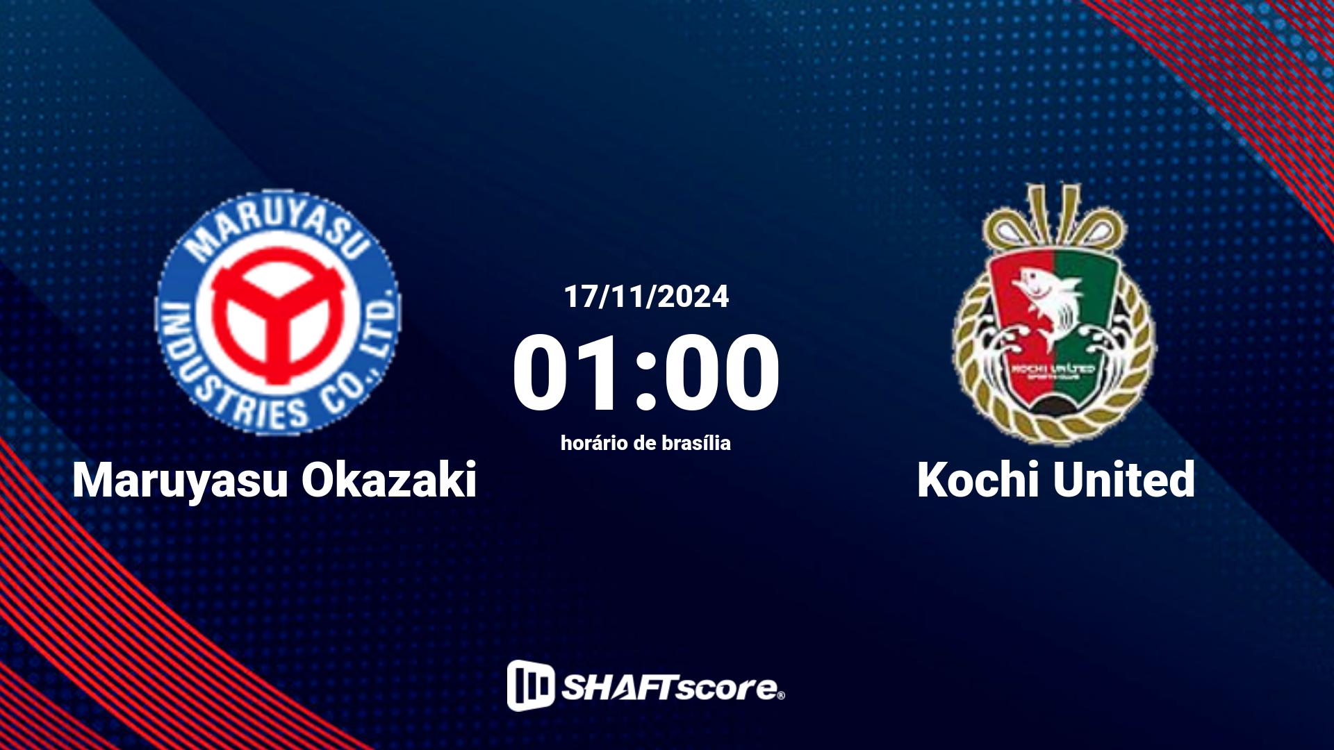 Estatísticas do jogo Maruyasu Okazaki vs Kochi United 17.11 01:00