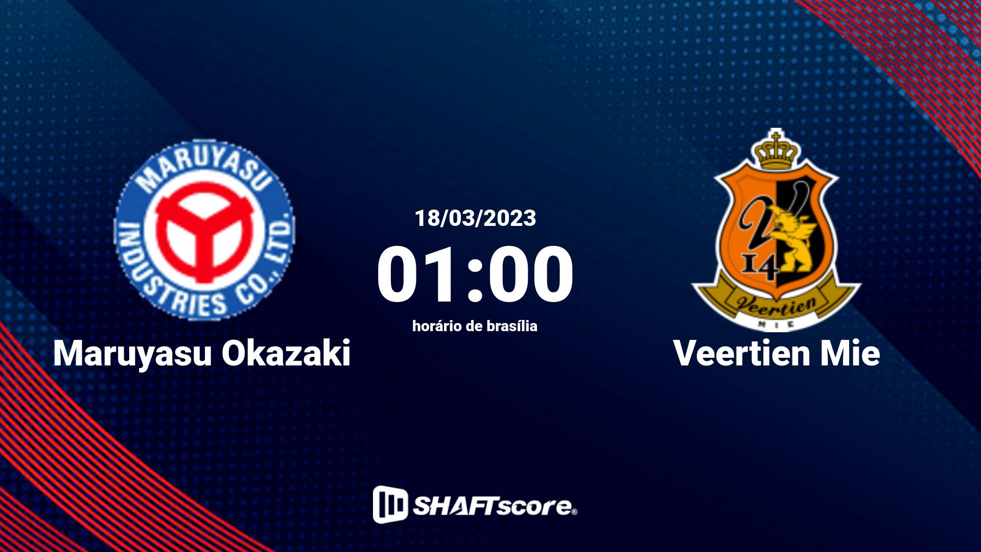 Estatísticas do jogo Maruyasu Okazaki vs Veertien Mie 18.03 01:00