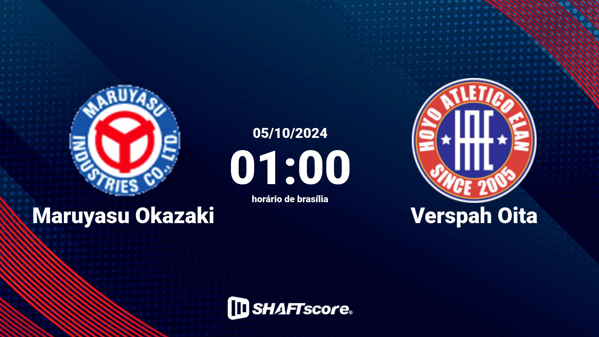 Estatísticas do jogo Maruyasu Okazaki vs Verspah Oita 04.10 21:00