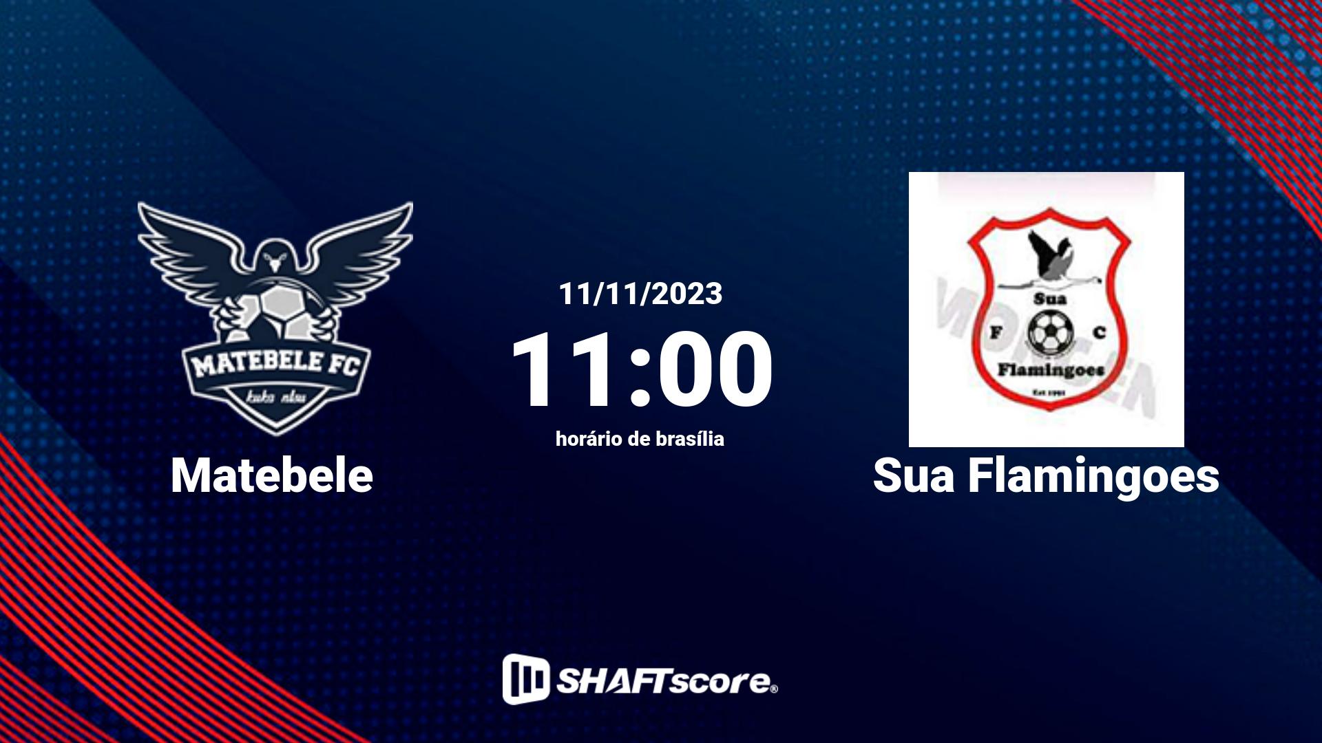 Estatísticas do jogo Matebele vs Sua Flamingoes 11.11 11:00