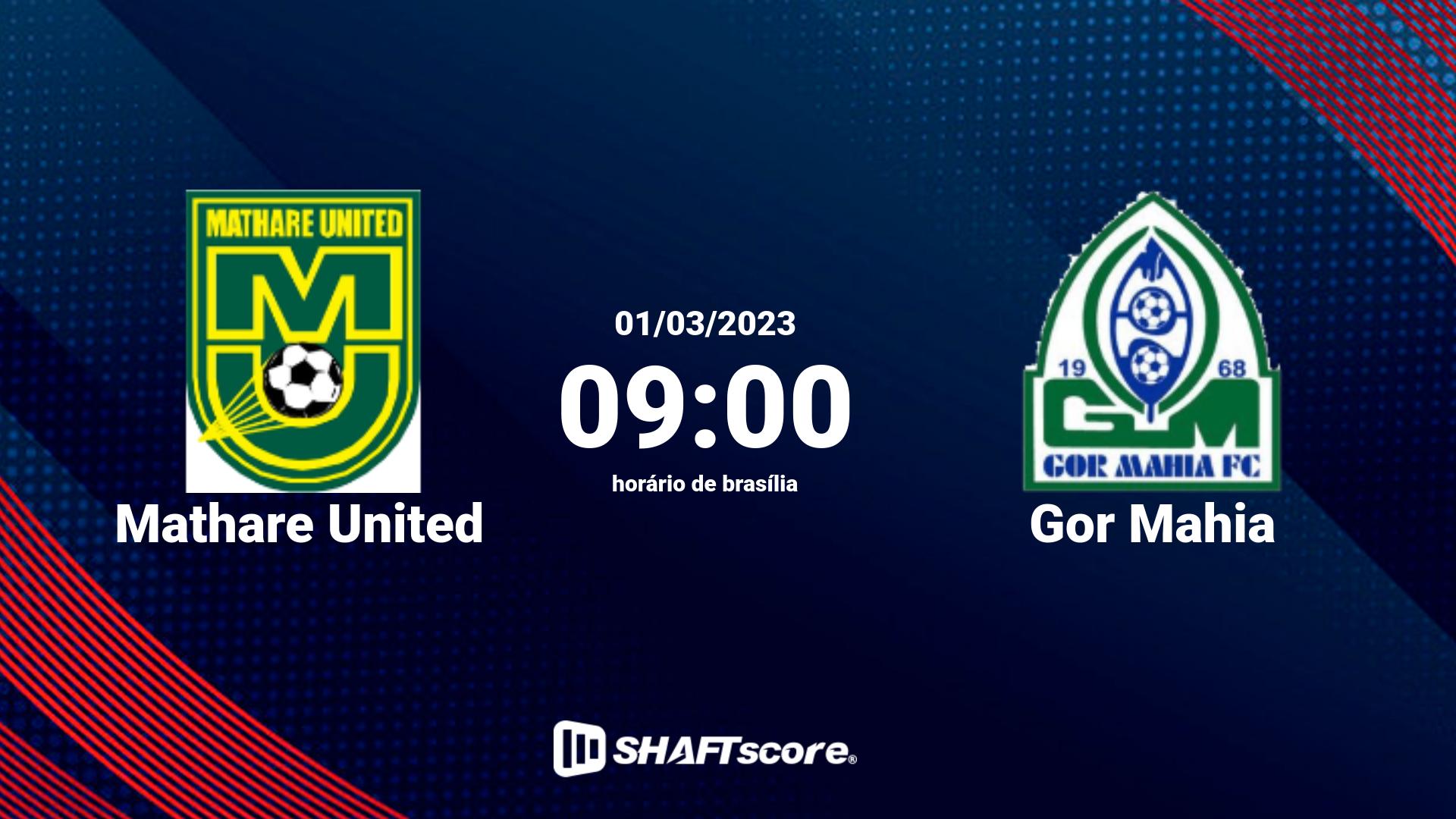 Estatísticas do jogo Mathare United vs Gor Mahia 01.03 09:00