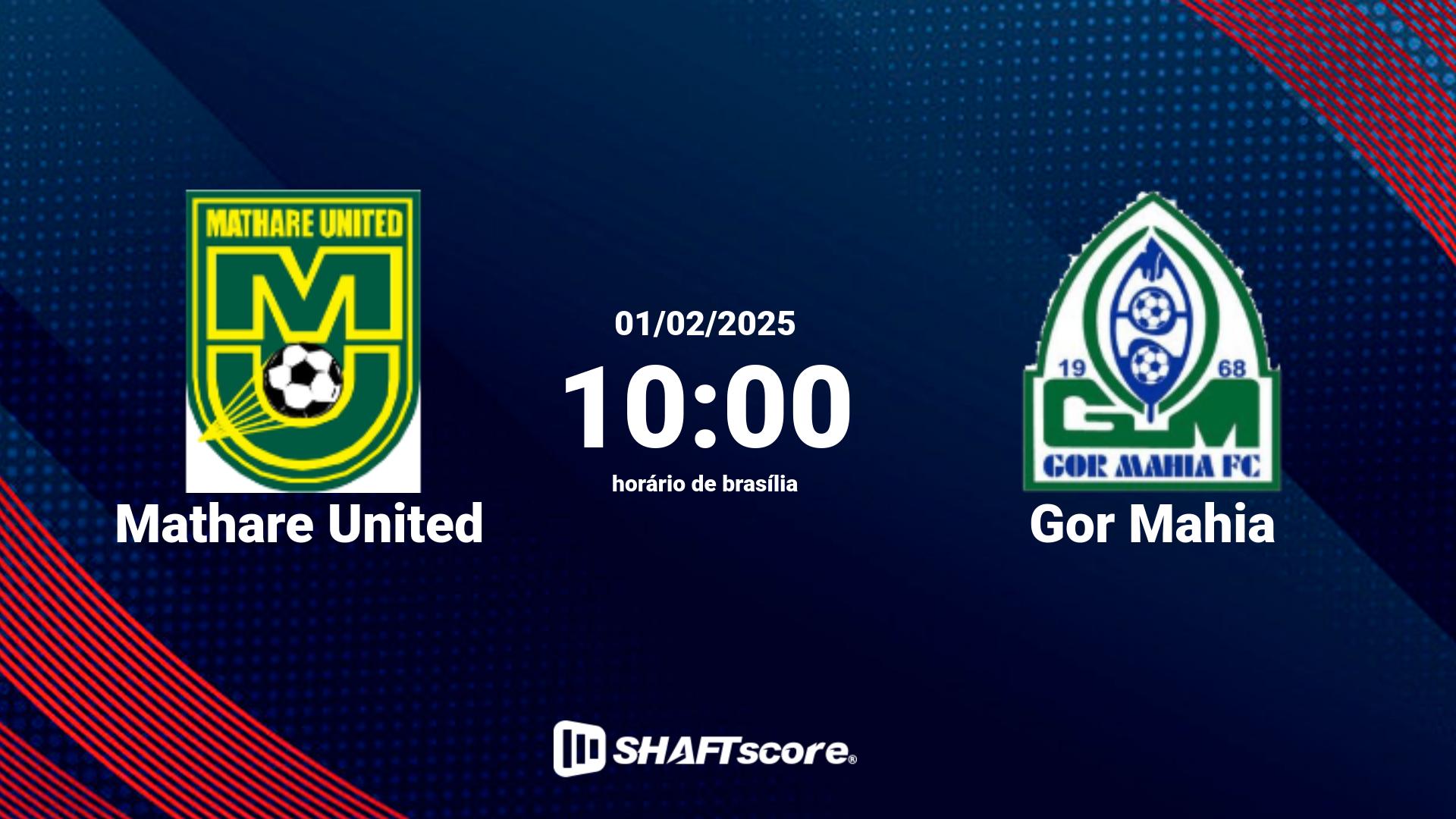 Estatísticas do jogo Mathare United vs Gor Mahia 01.02 10:00